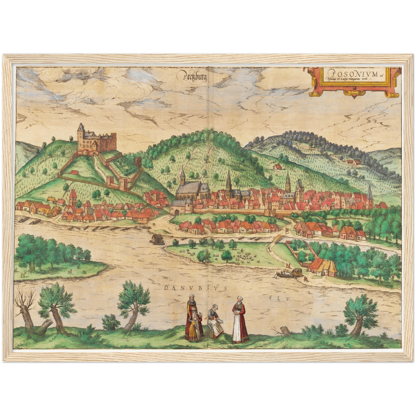 Historische Stadtansicht Bratislava um 1592