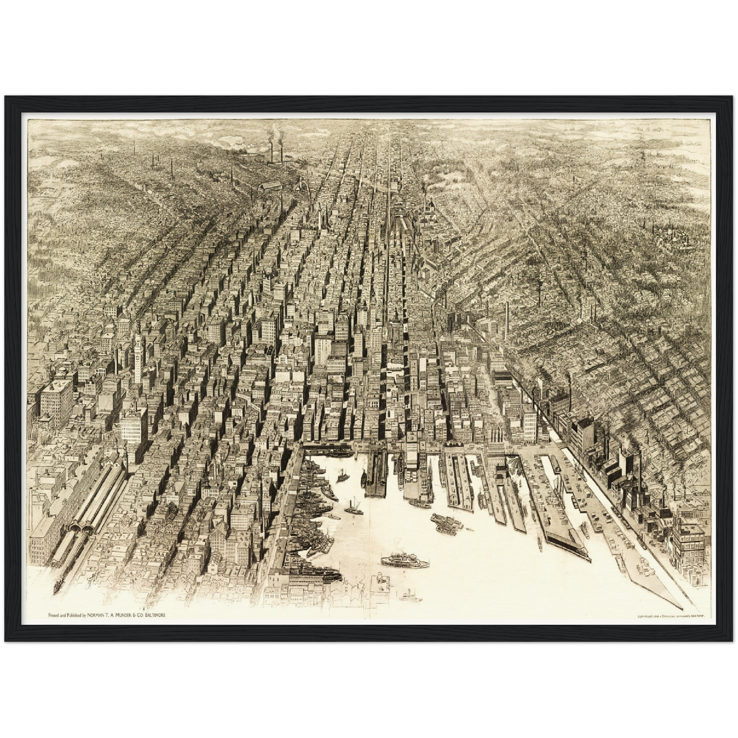 Historische Stadtansicht Baltimore um 1911