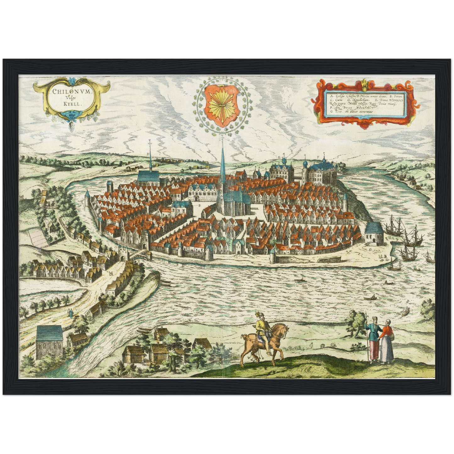 Historische Stadtansicht Kiel um 1612