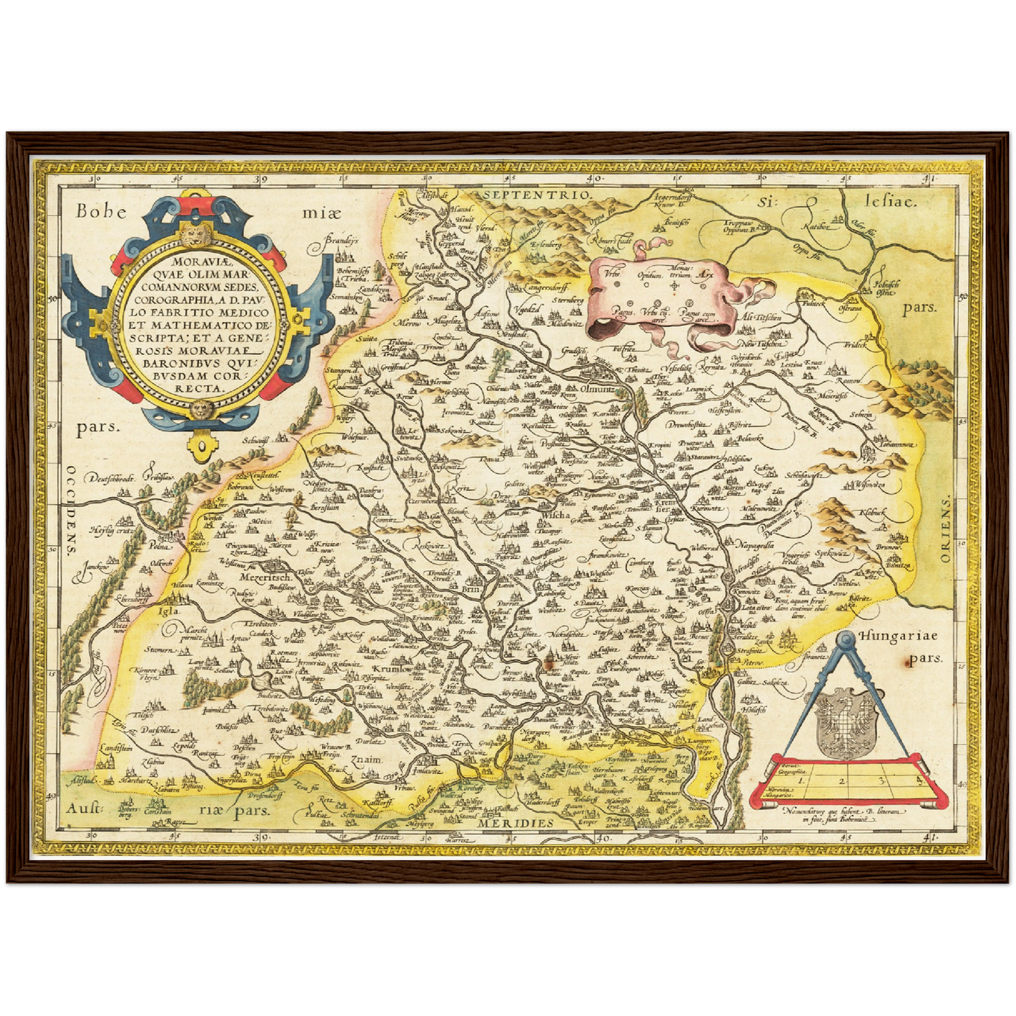 Historische Landkarte Mähren um 1609
