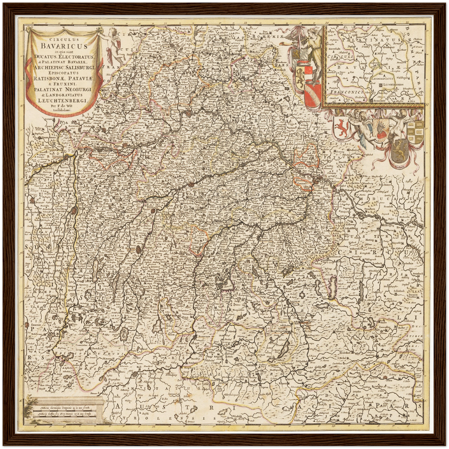 Historische Landkarte Bayern um 1698