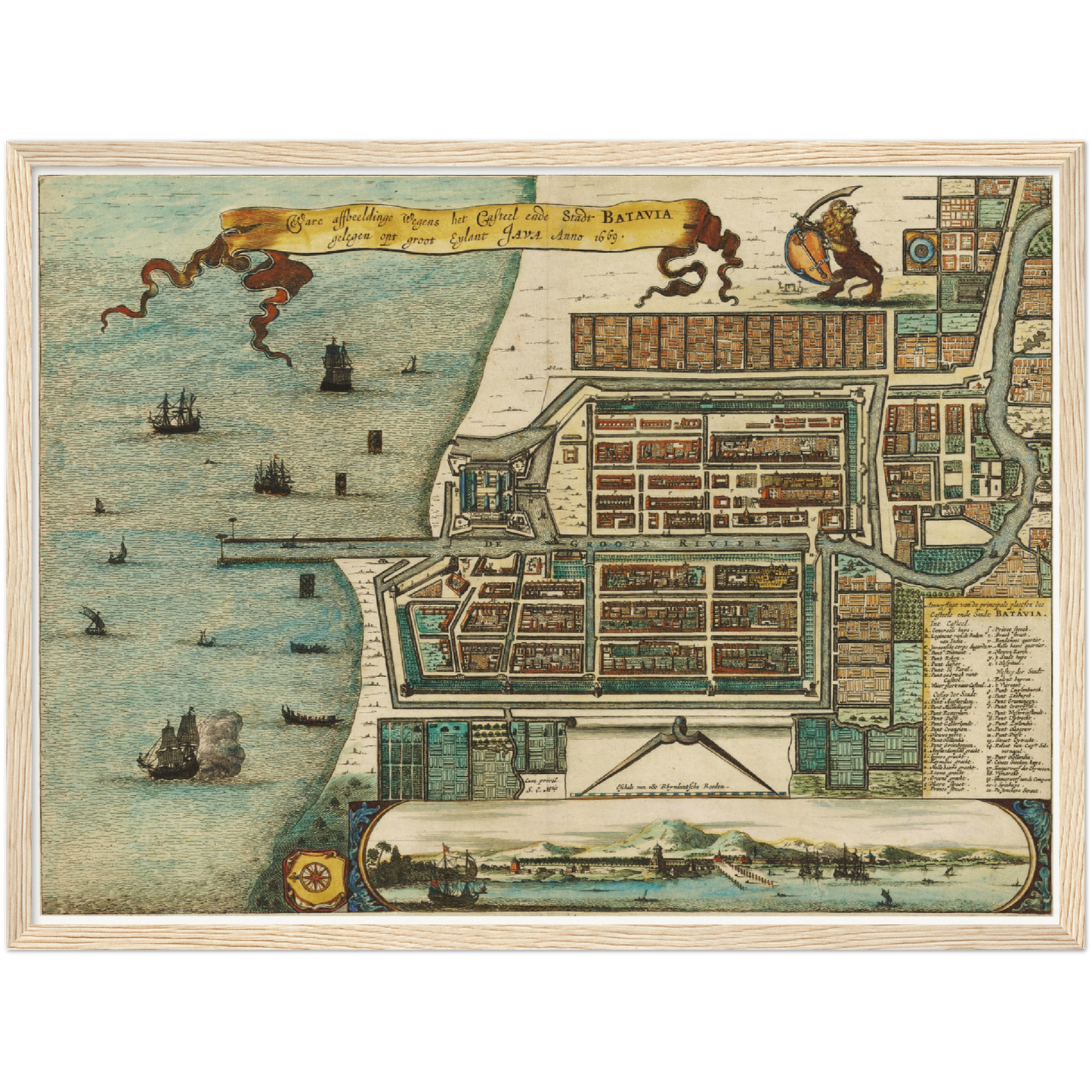 Historischer Stadtplan Jakarta um 1669