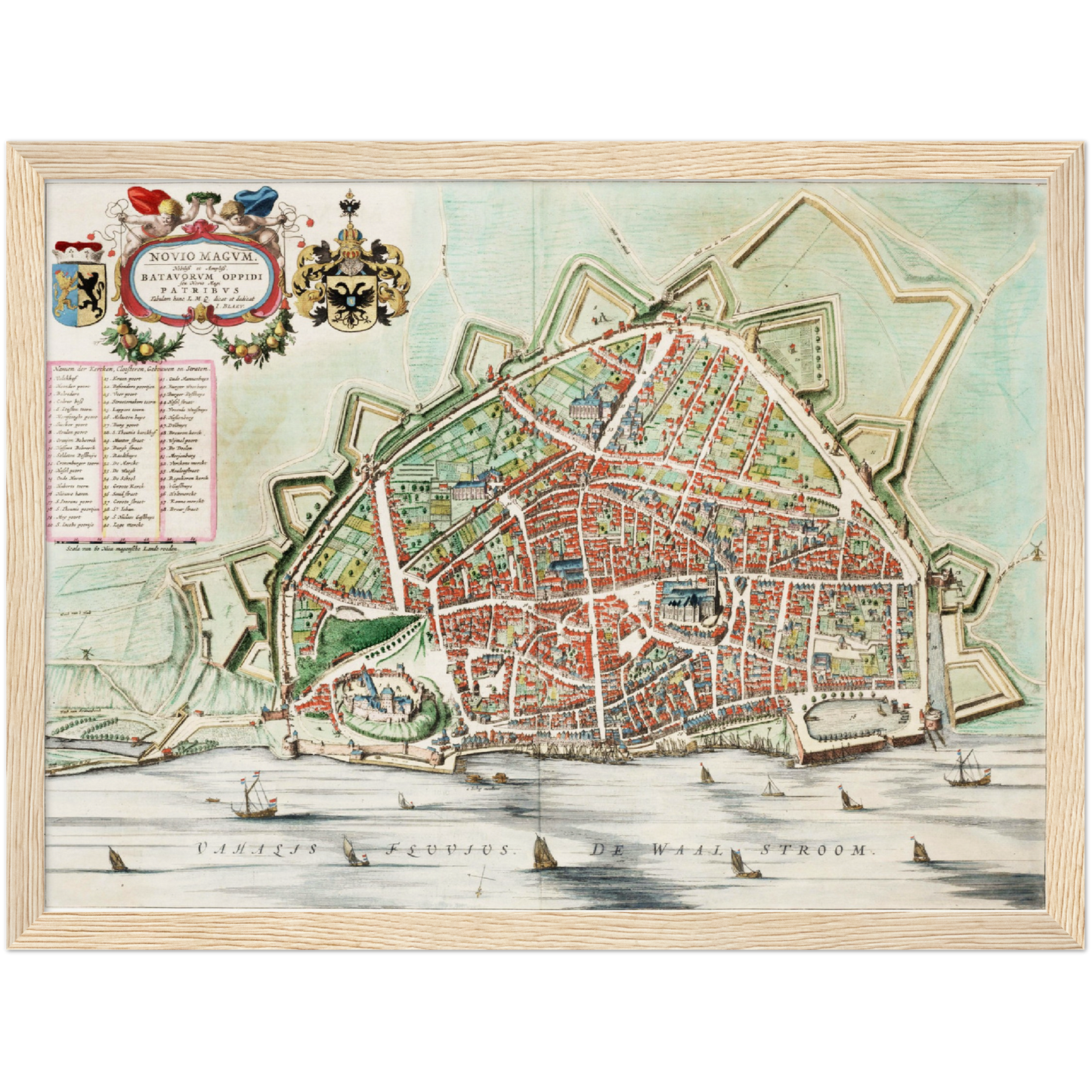 Historischer Stadtplan Nijmegen um 1649