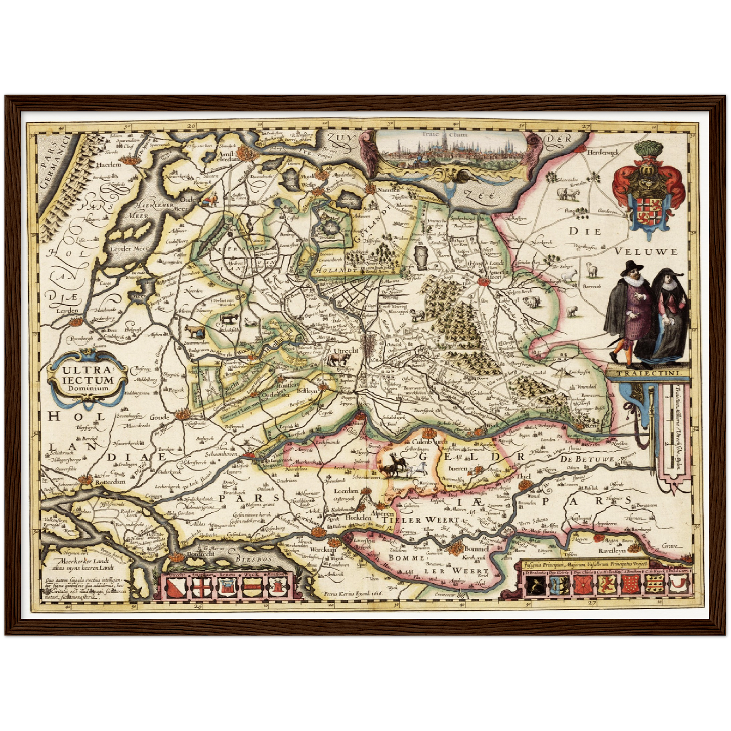 Historische Landkarte Provinz Utrecht um 1617