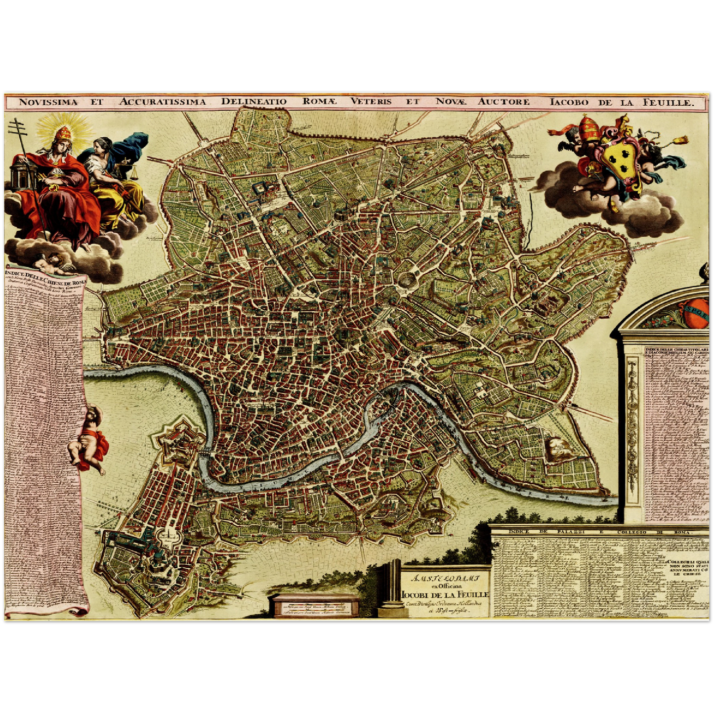 Historischer Stadtplan Rom um 1700