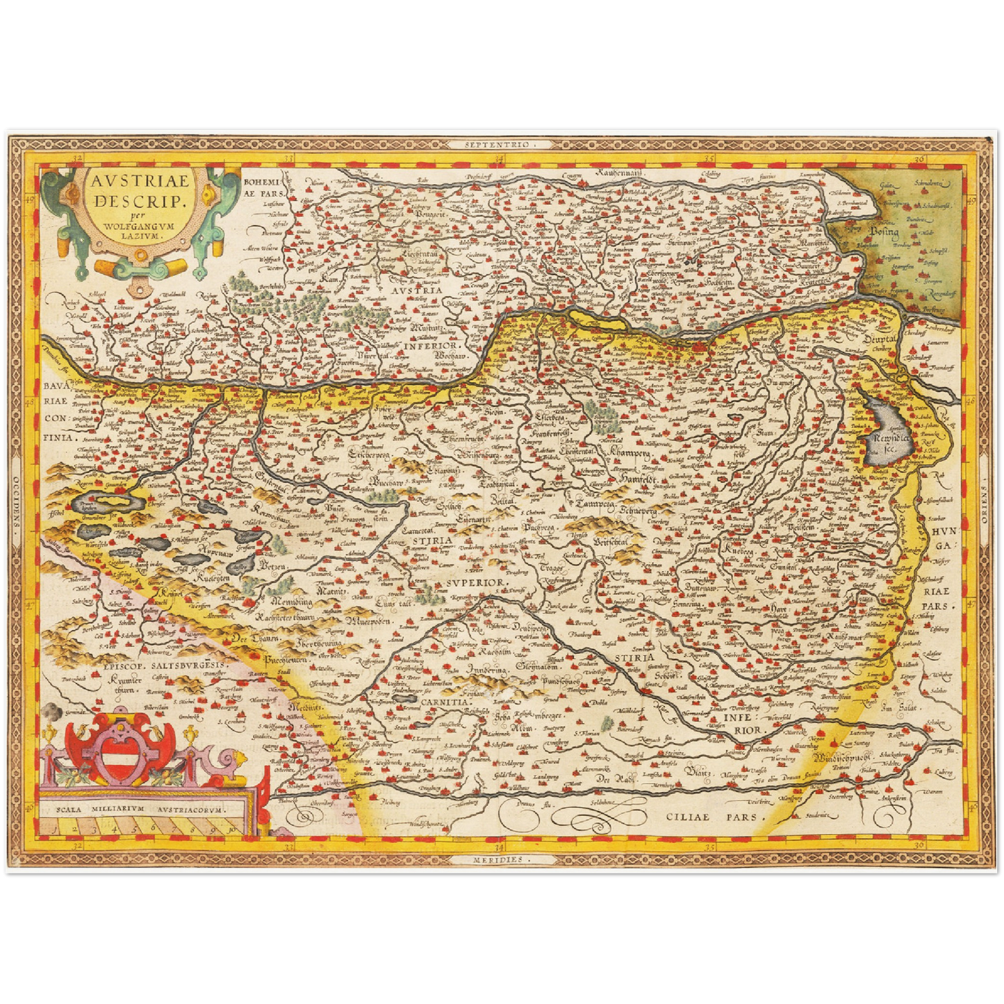 Historische Landkarte Österreich um 1609