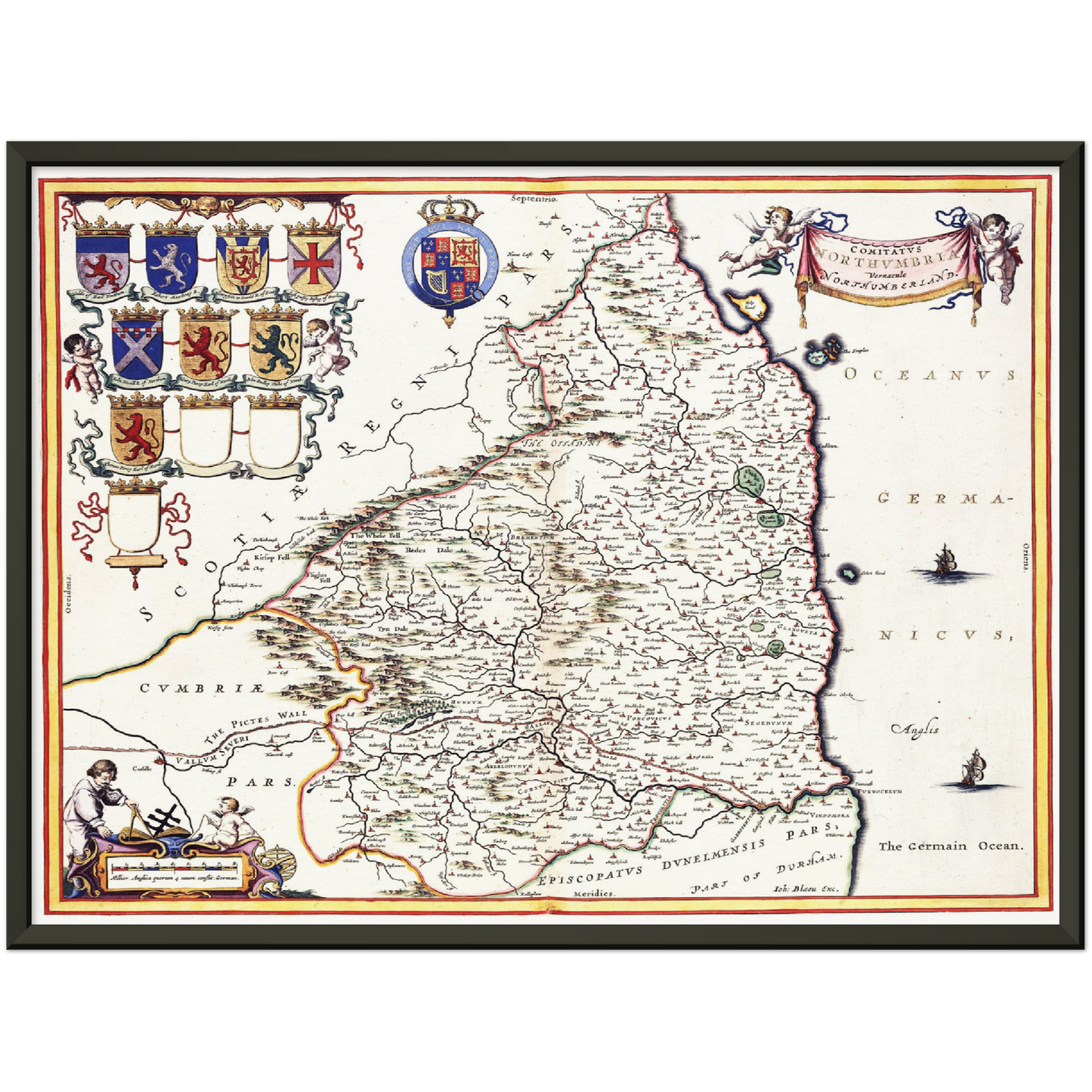 Historische Landkarte Northumberland um 1646