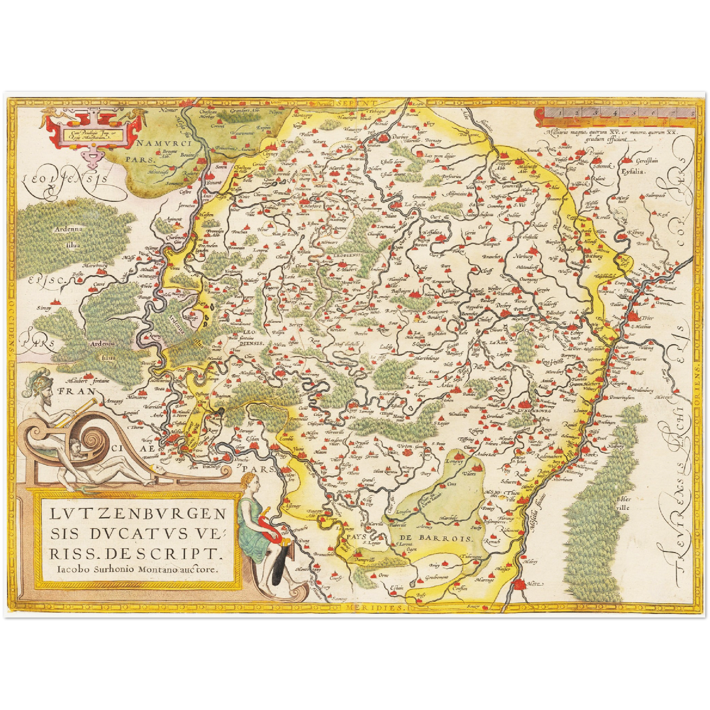 Historische Landkarte Luxemburg um 1609