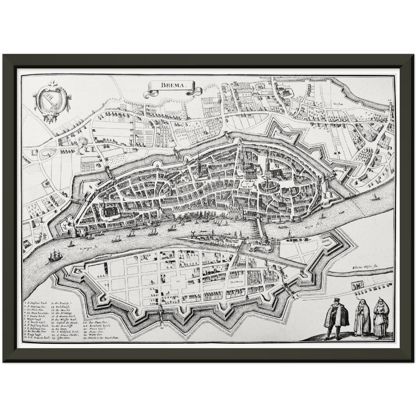 Historischer Stadtplan Bremen um 1650