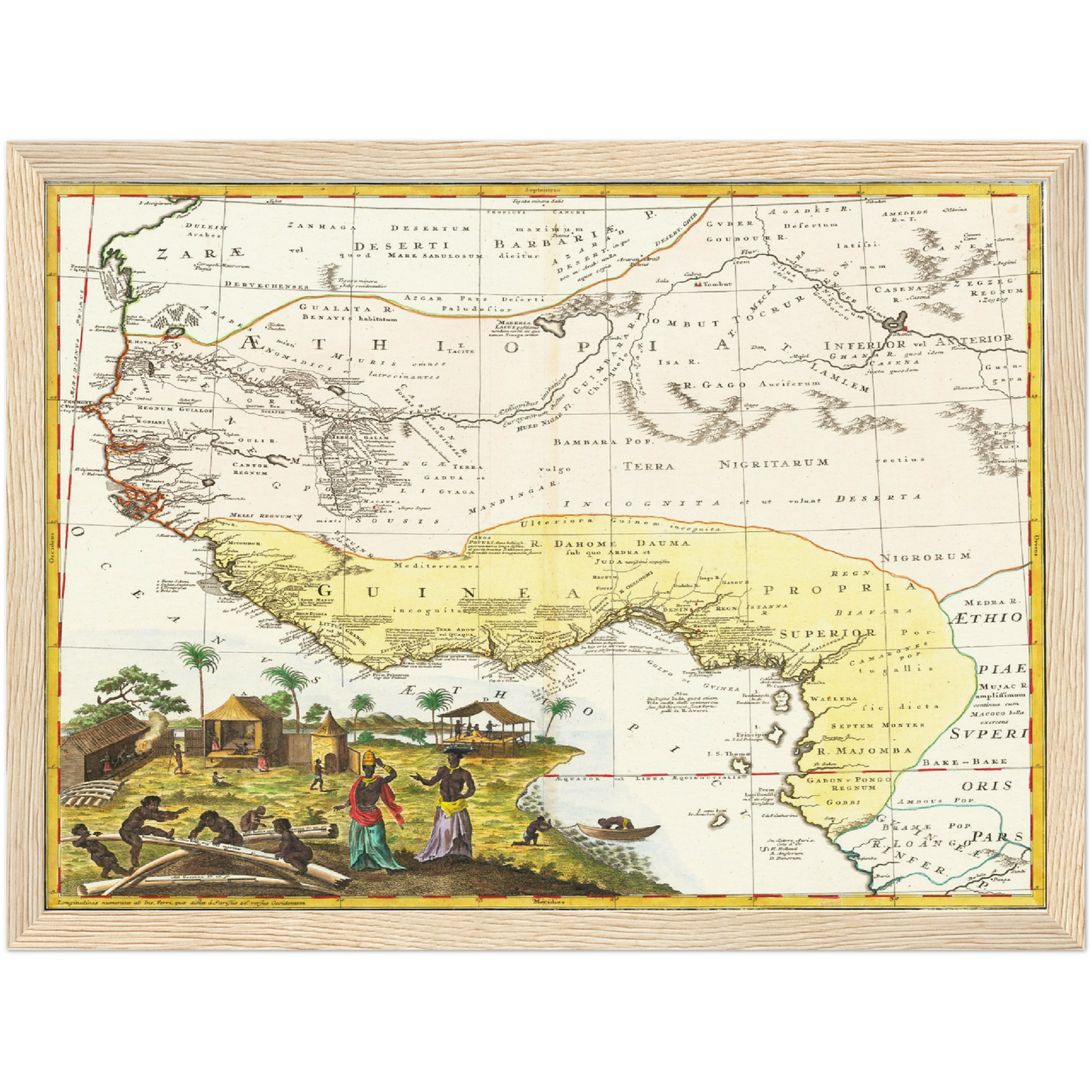 Historische Landkarte Westafrika um 1743