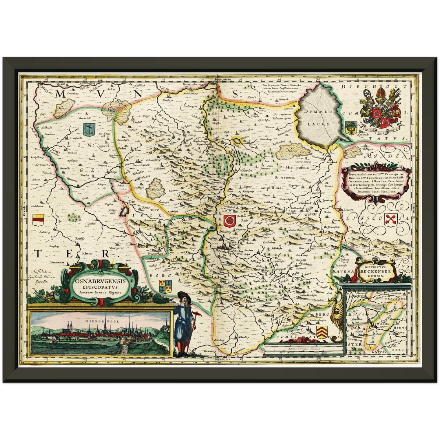 Historische Landkarte Osnabrück um 1650