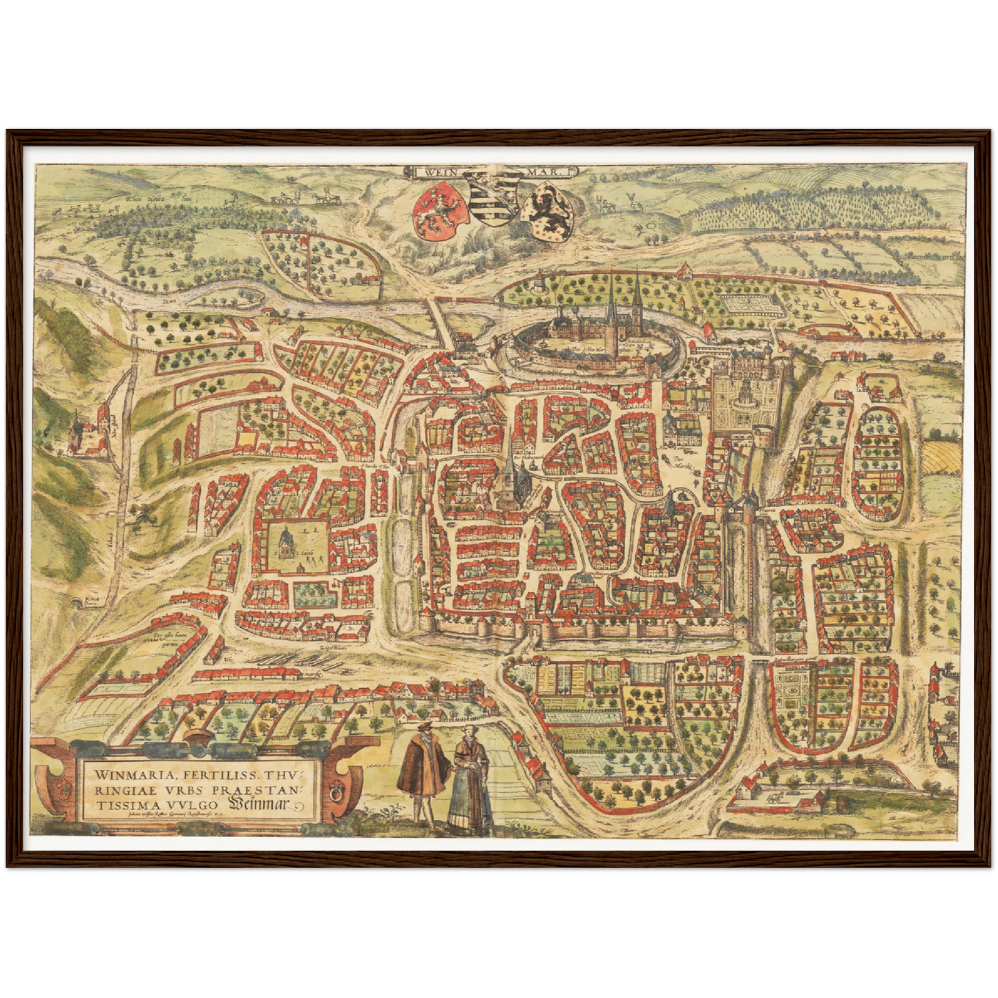 Historische Stadtansicht Weimar um 1582