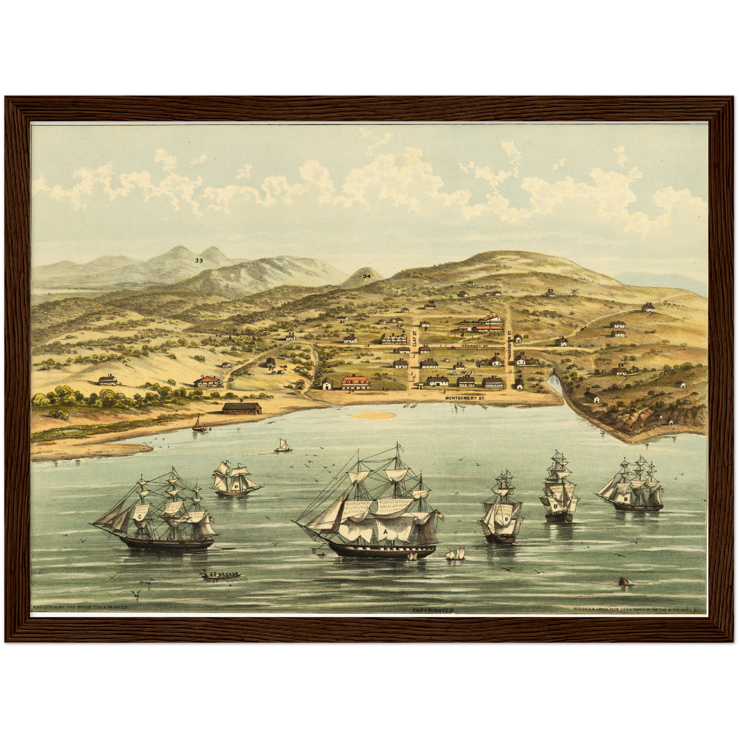 Historische Stadtansicht San Francisco um 1846
