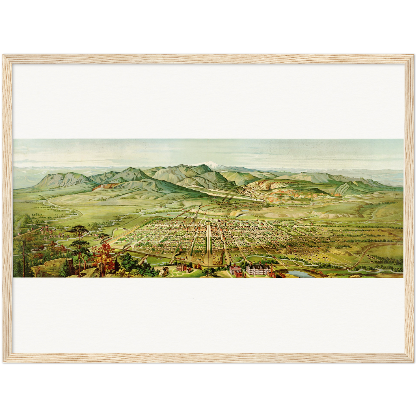 Historische Stadtansicht Colorado Springs um 1890