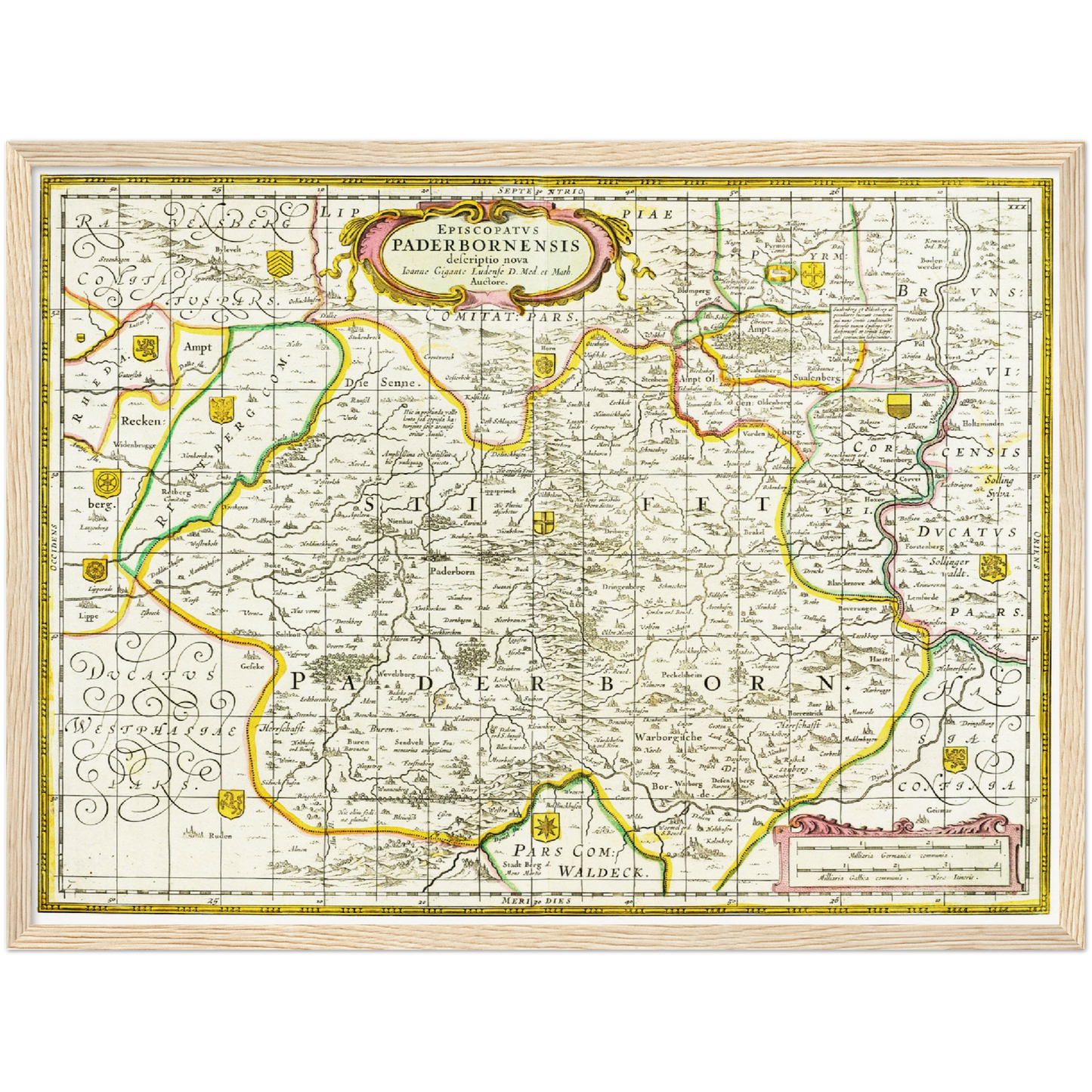 Historische Landkarte Paderborn um 1700