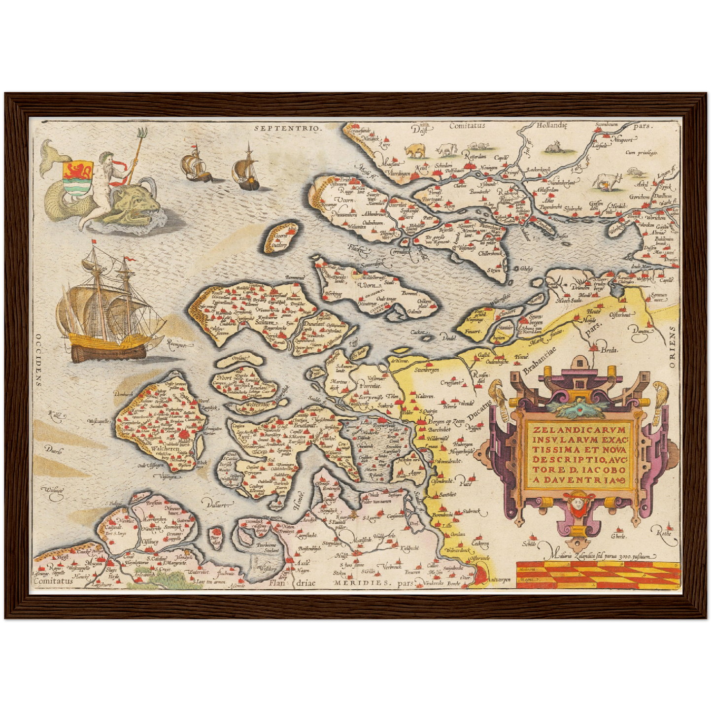Historische Landkarte Provinz Zeeland um 1609