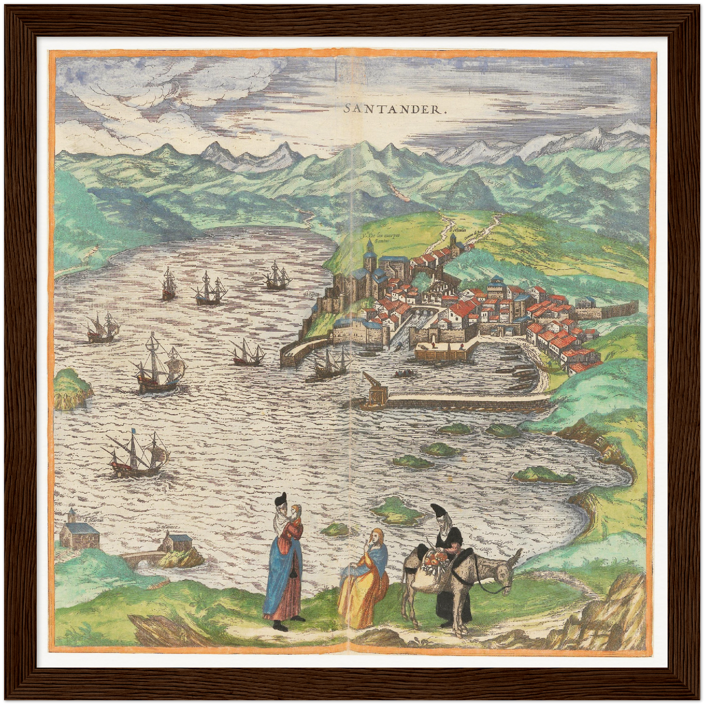 Historische Stadtansicht Santander um 1609