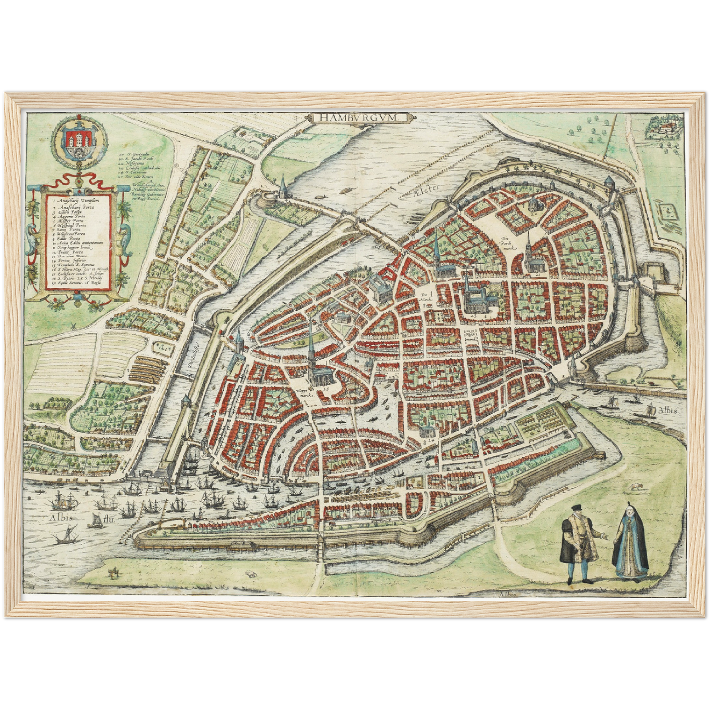 Historischer Stadtplan Hamburg um 1588