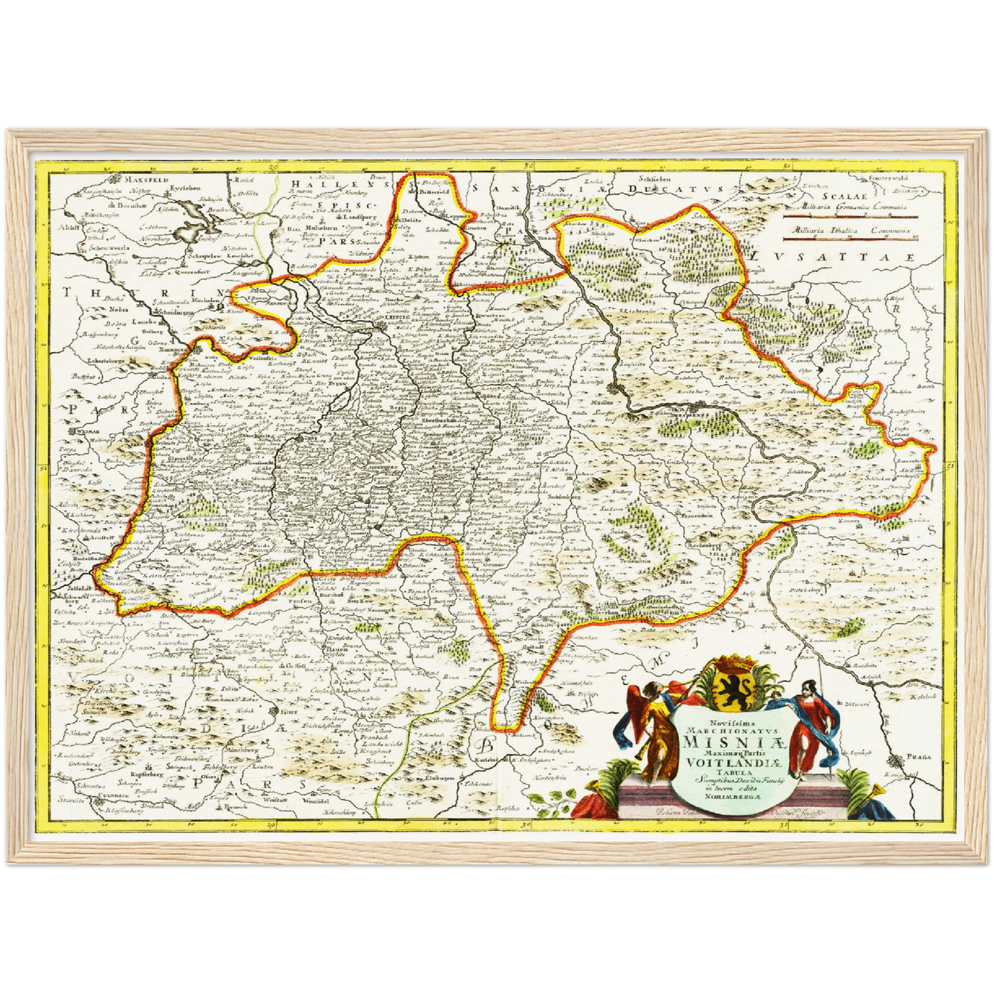 Historische Landkarte Meißen um 1700