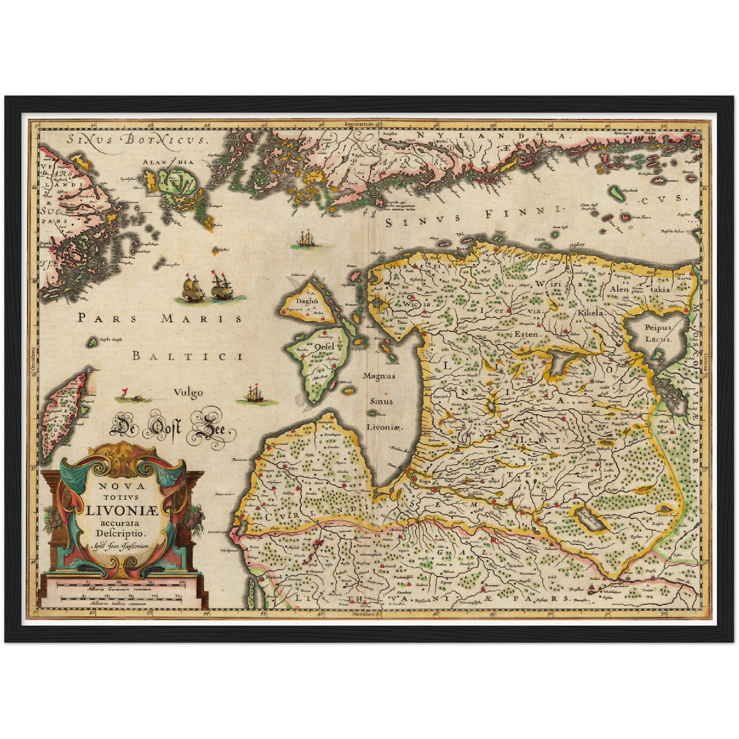 Historische Landkarte Estland um 1642