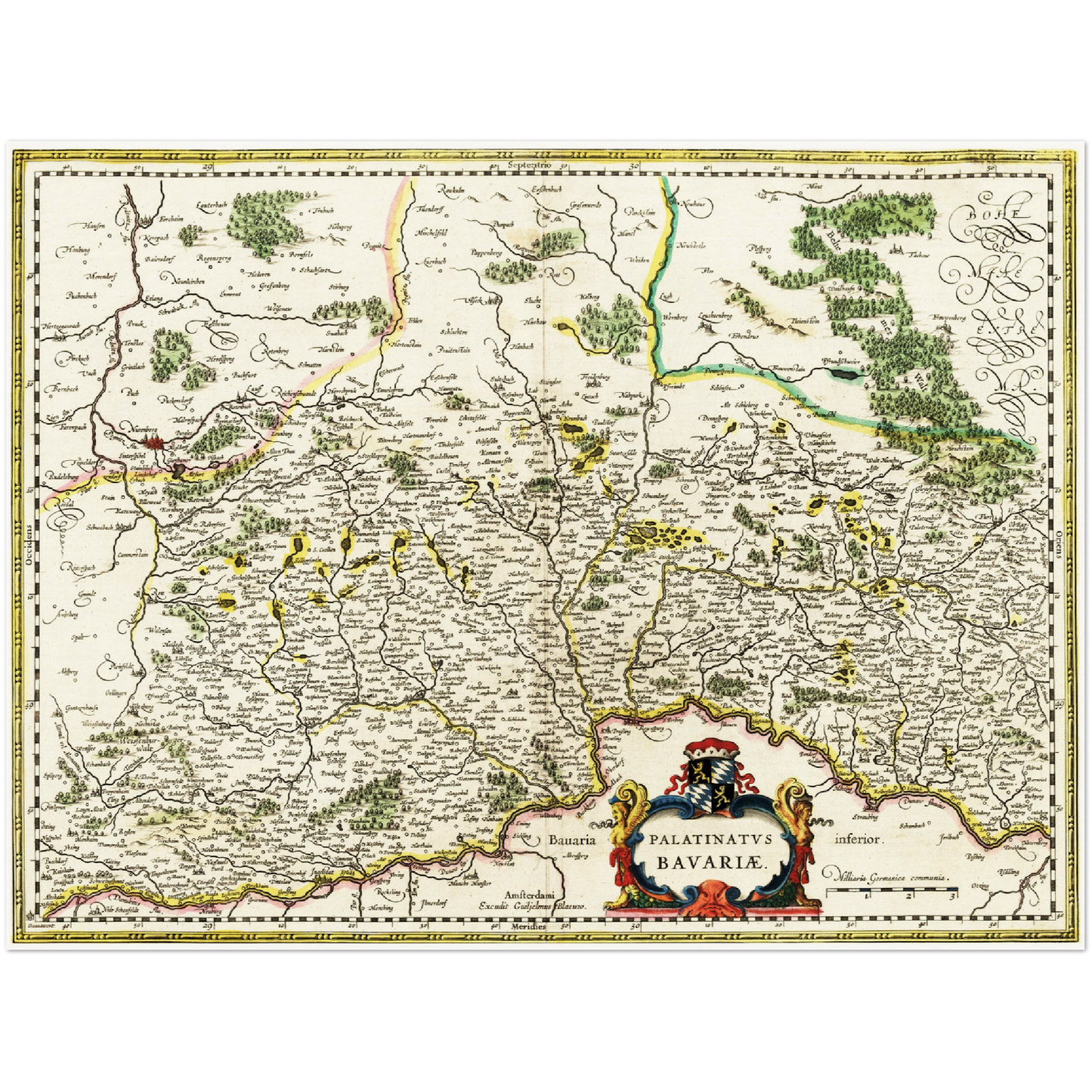Historische Landkarte Oberpfalz um 1647