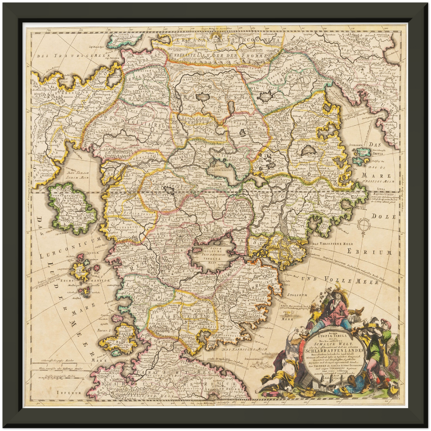 Historische Landkarte Schlaraffenland um 1694