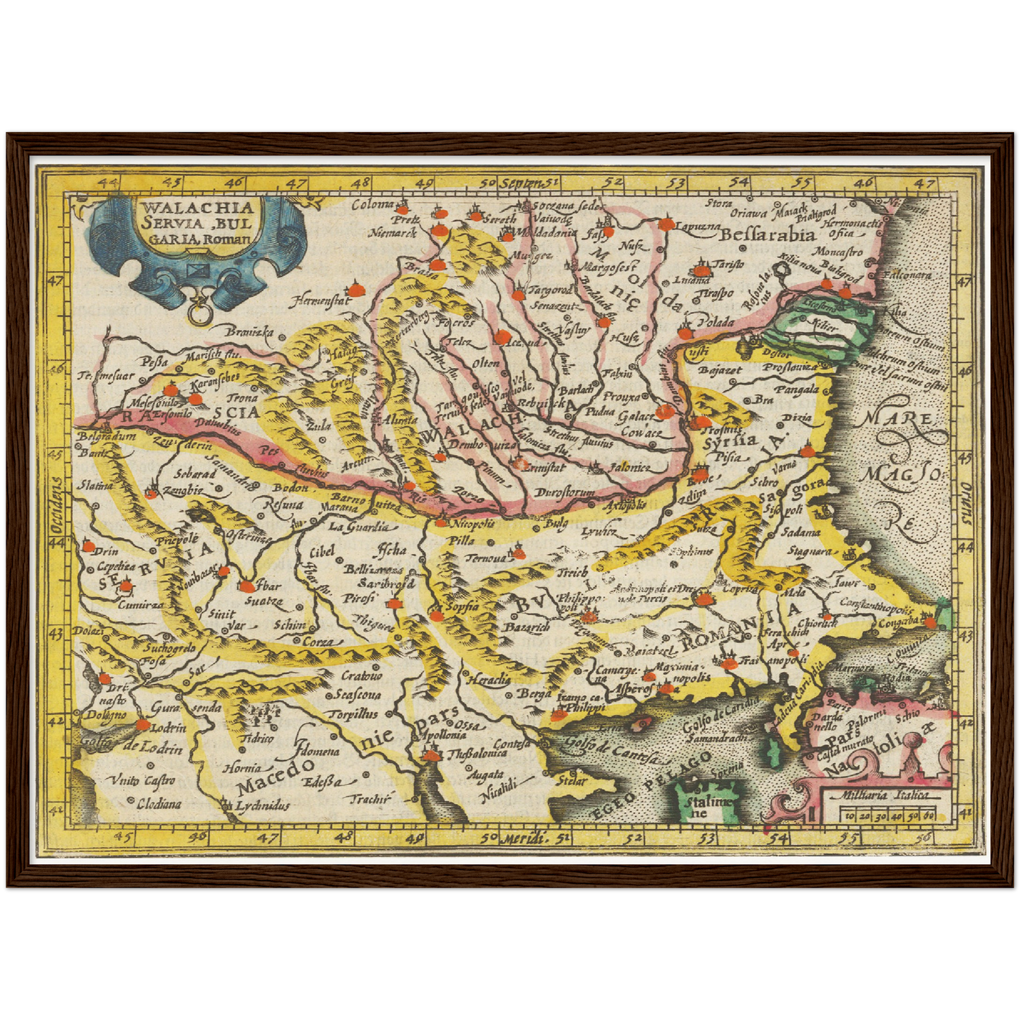 Historische Landkarte Wallachei um 1609