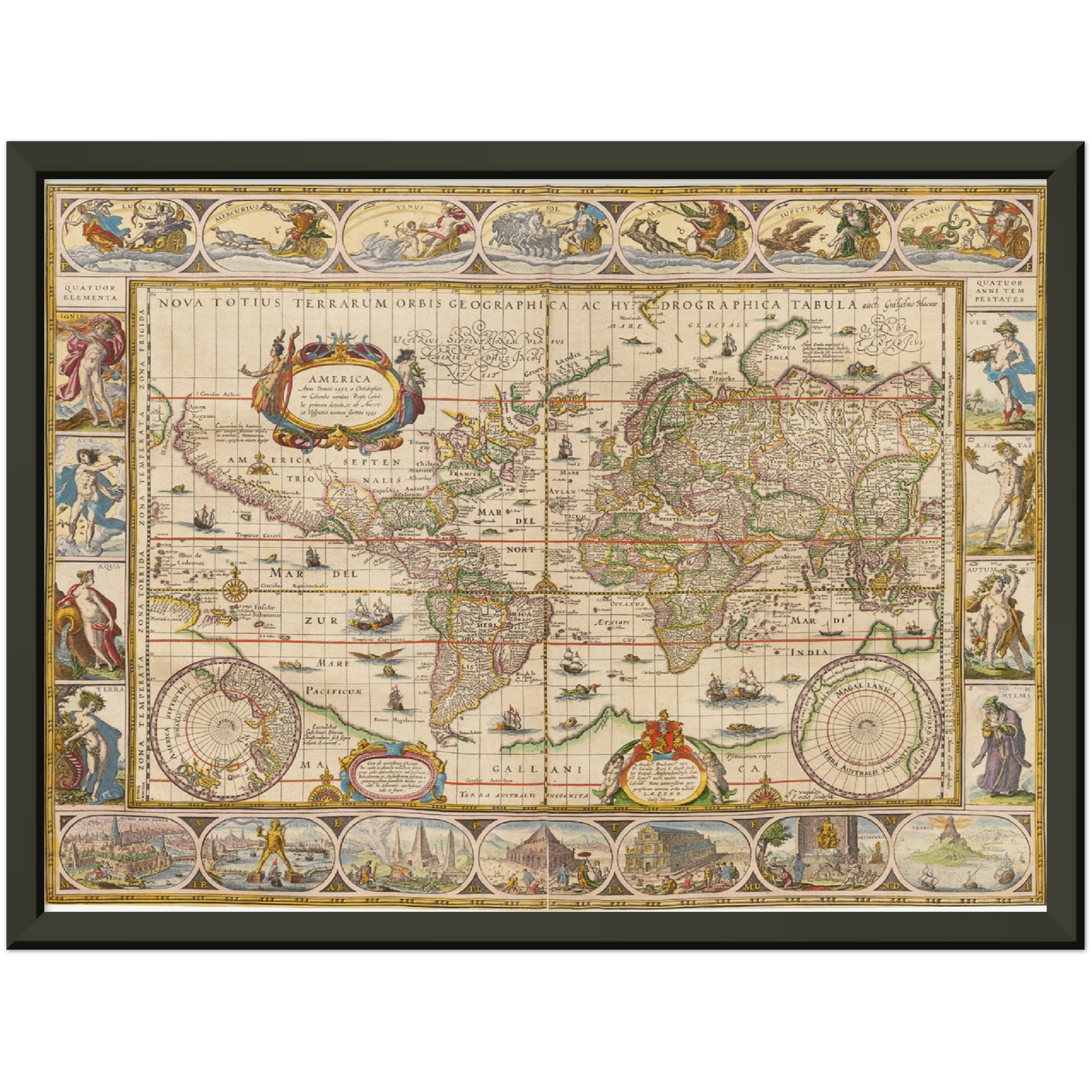 Historische Weltkarte um 1635