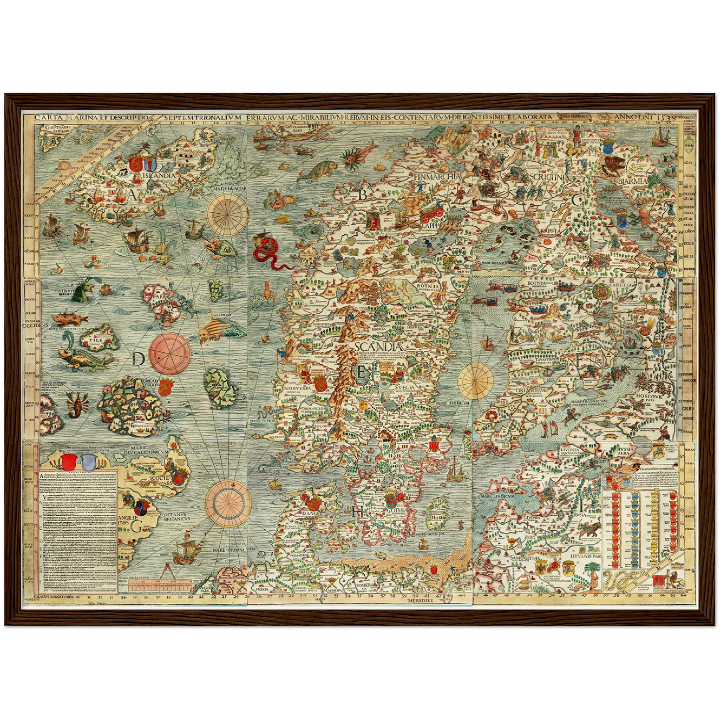 Historische Landkarte Nordeuropa um 1539