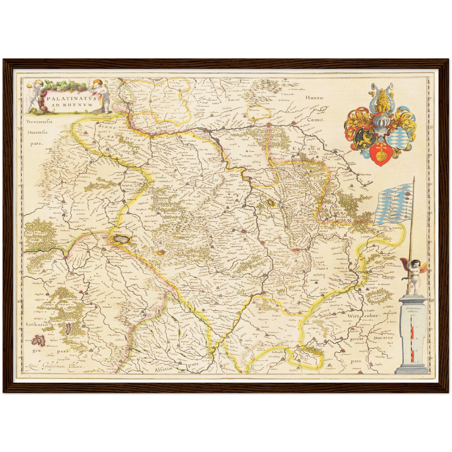 Historische Landkarte Pfalz um 1635