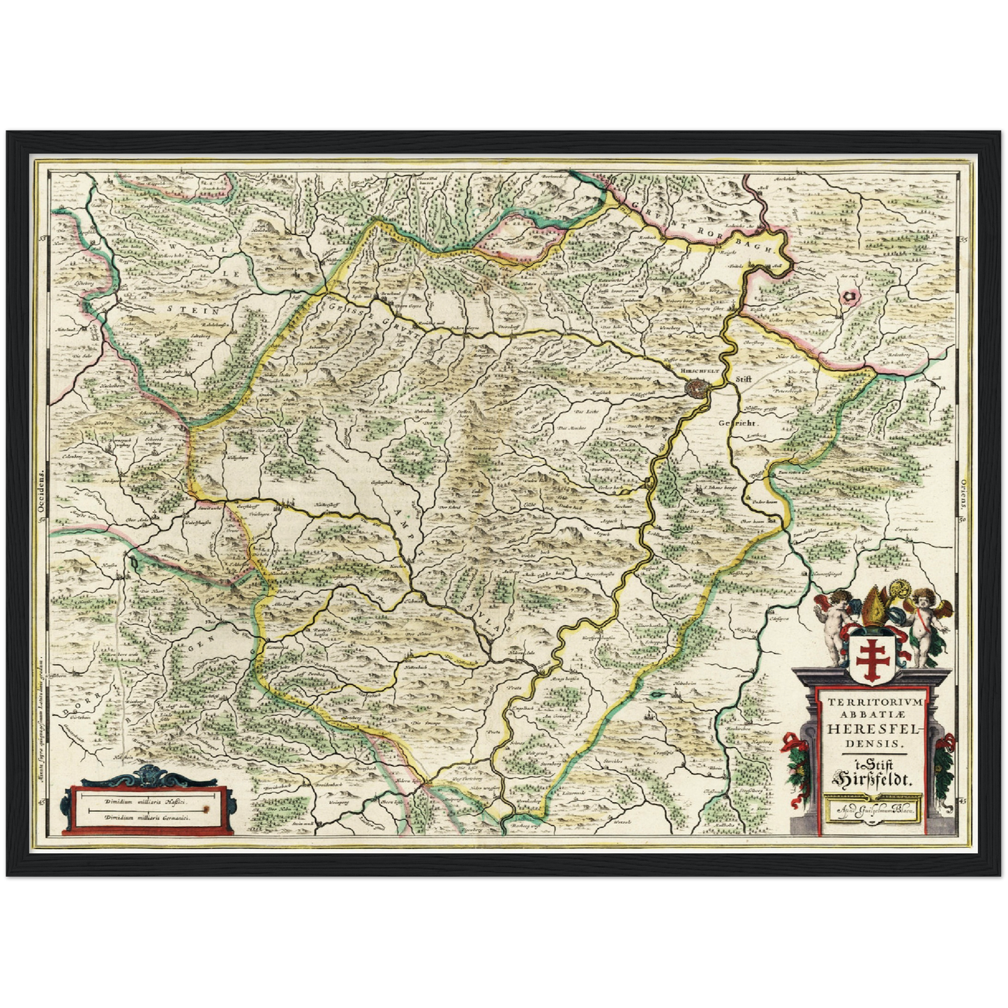 Historische Landkarte Bad Hersfeld um 1647