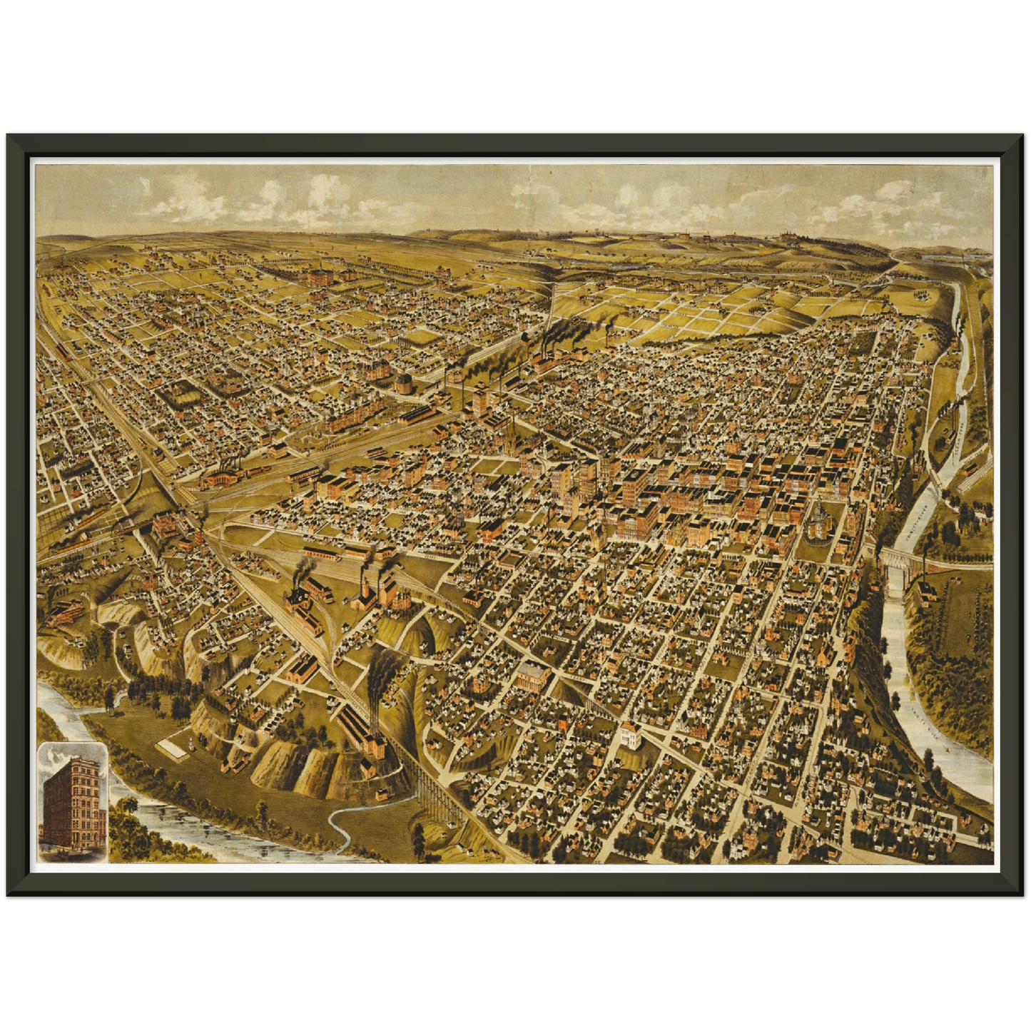 Historische Stadtansicht Fort Worth um 1891