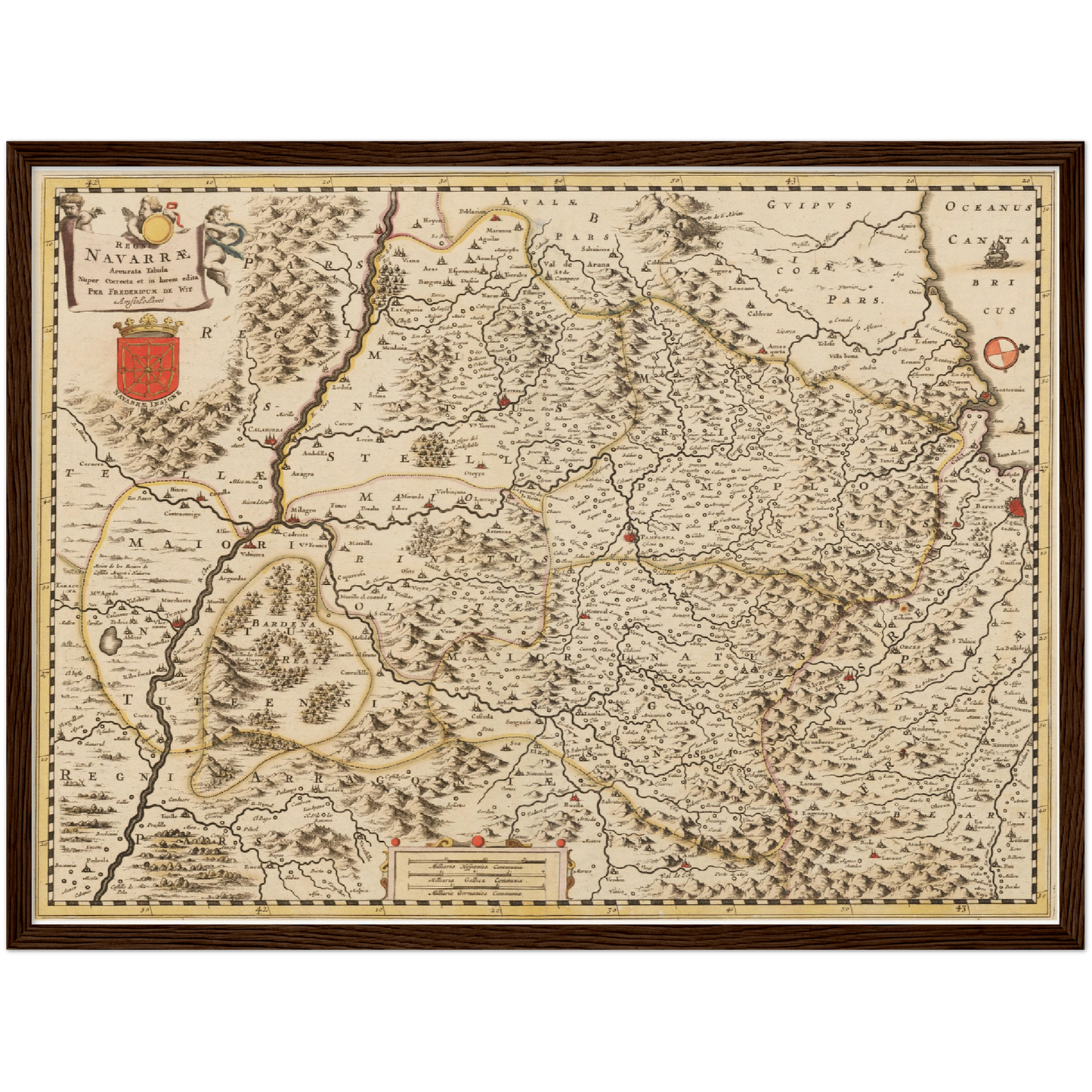 Historische Landkarte Navarra um 1698