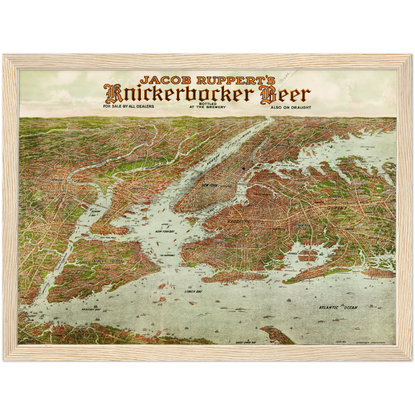 Historische Stadtansicht Greater New York City um 1912