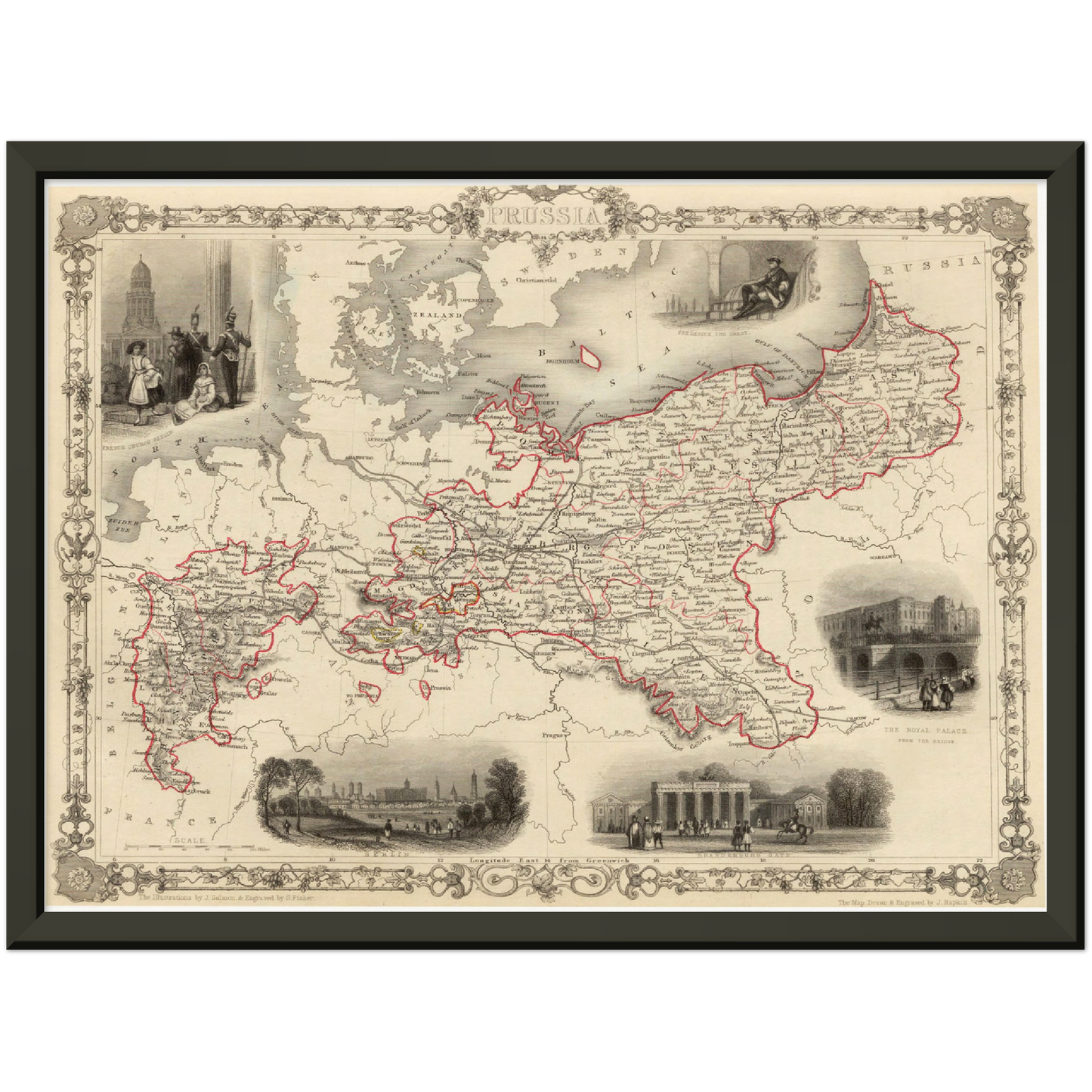 Historische Landkarte Preußen um 1850
