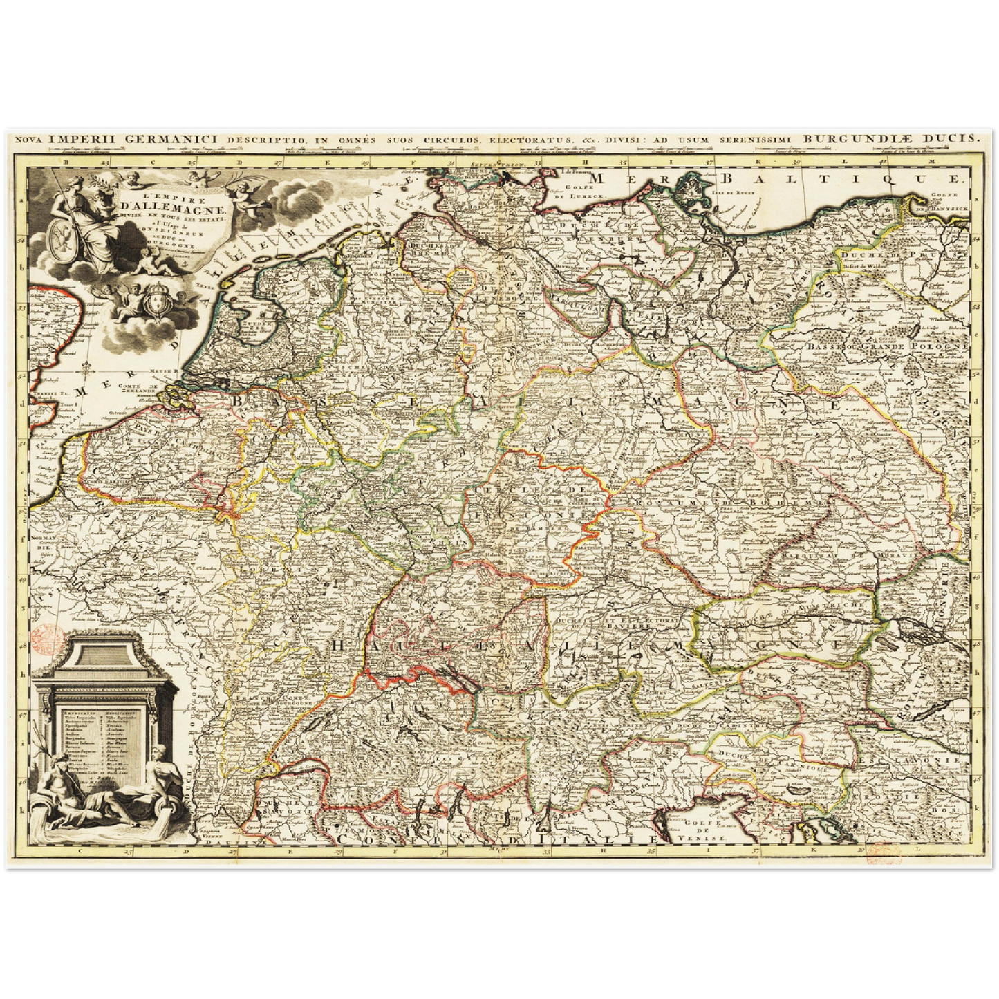 Historische Landkarte Deutschland um 1690