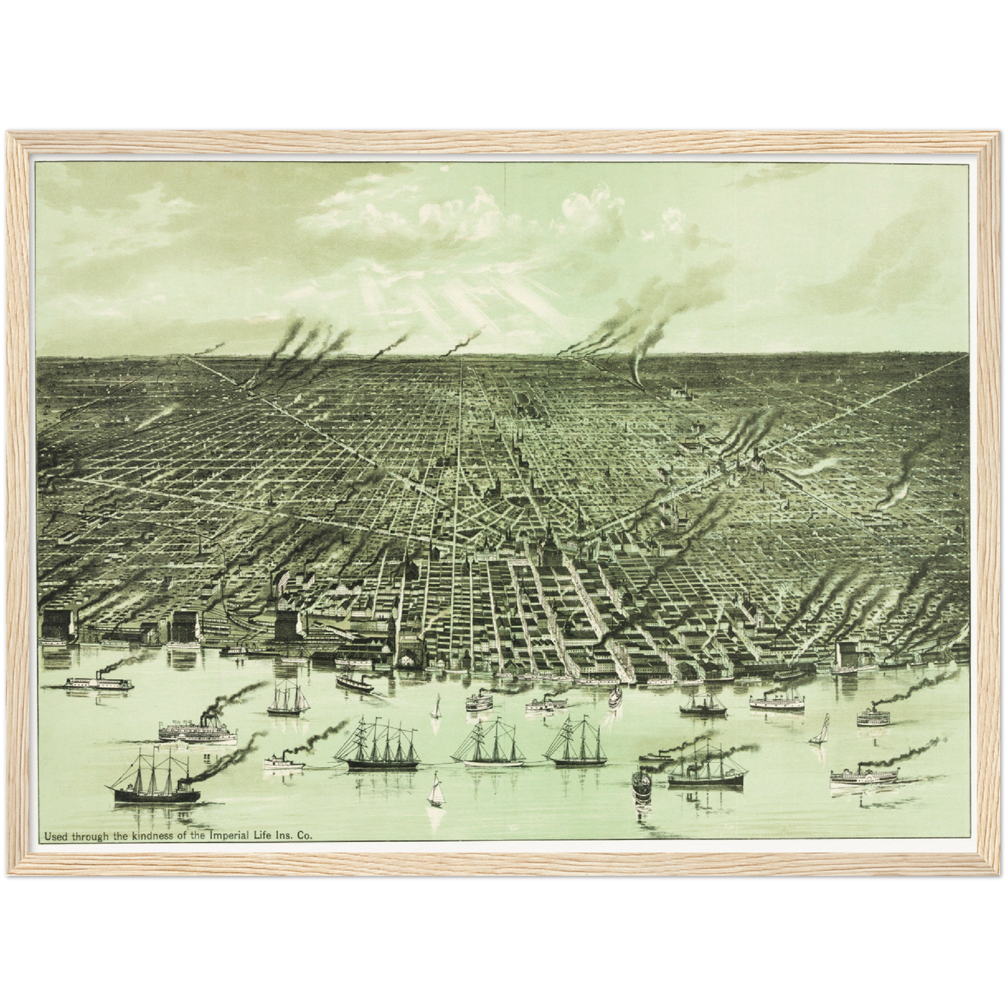 Historische Stadtansicht Detroit um 1890