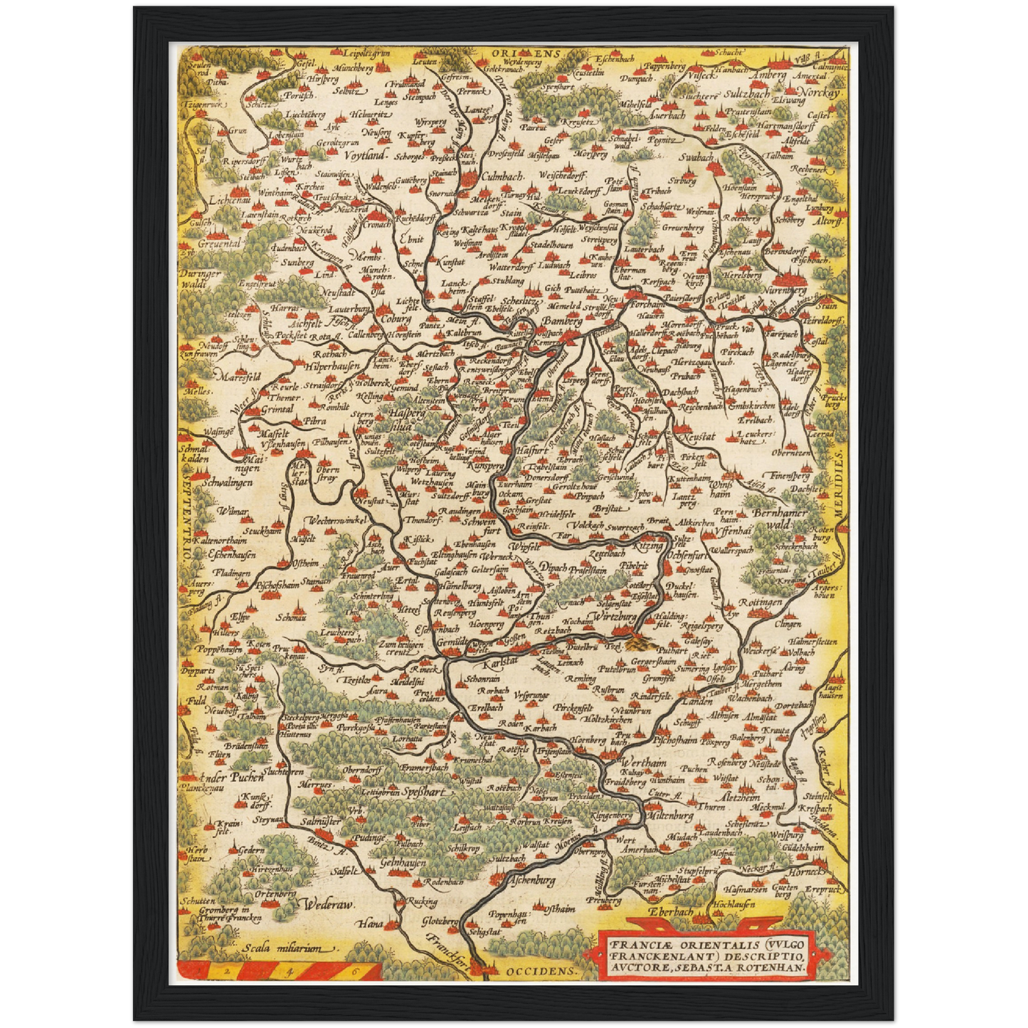 Historische Landkarte Franken um 1609