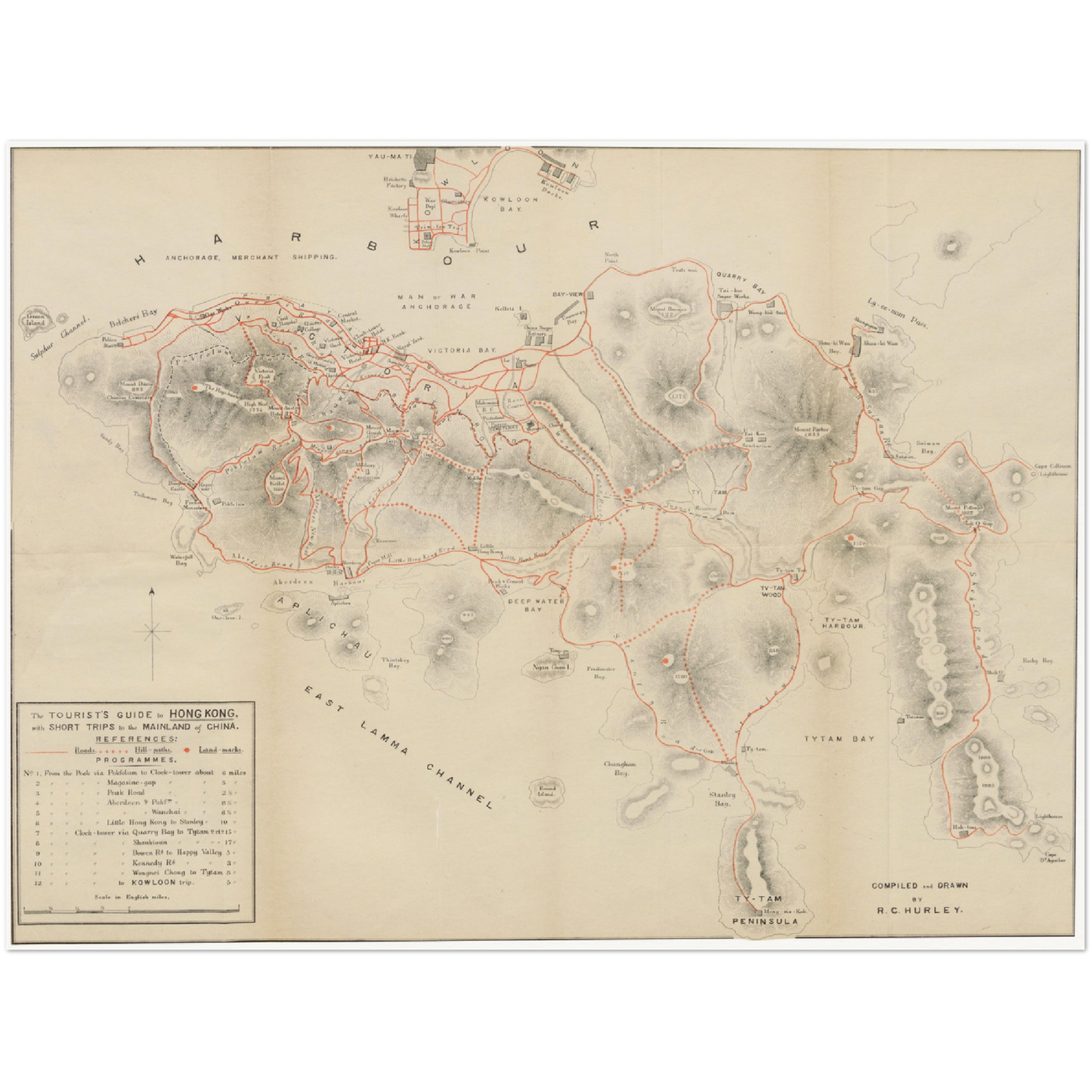 Historischer Stadtplan Hongkong um 1897