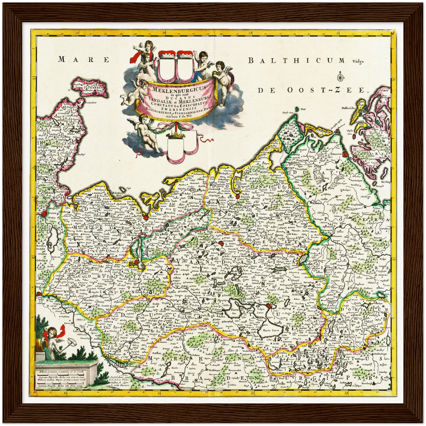 Historische Landkarte Mecklenburg um 1680