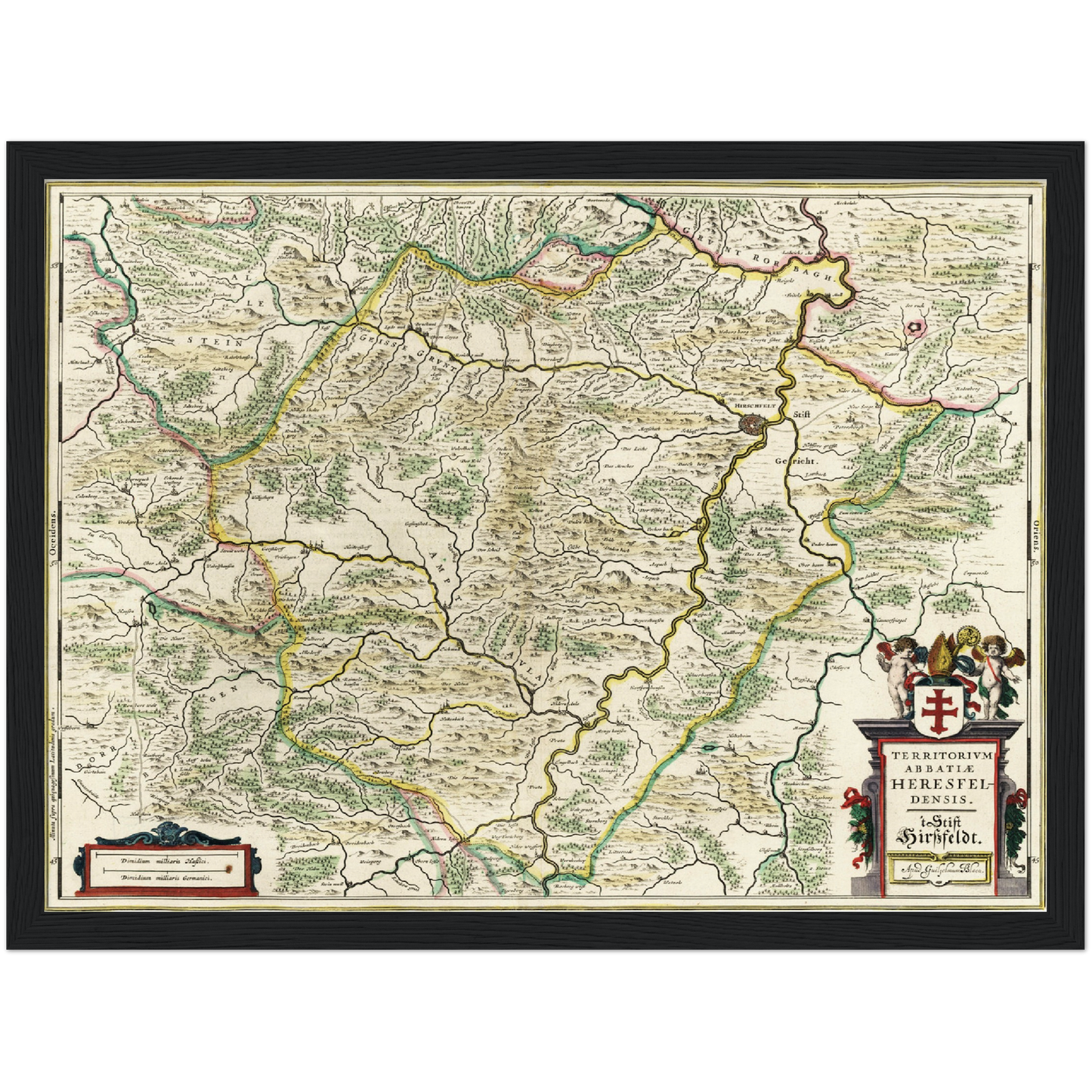 Historische Landkarte Bad Hersfeld um 1647