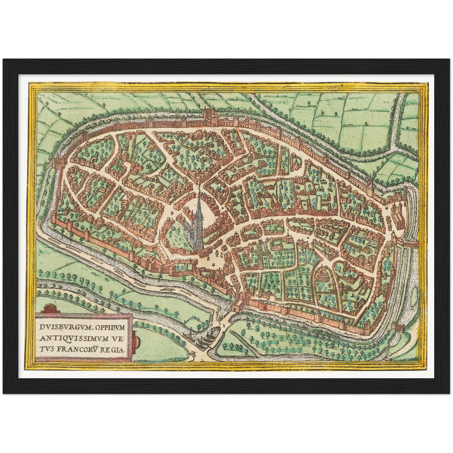 Historischer Stadtplan Duisburg um 1612
