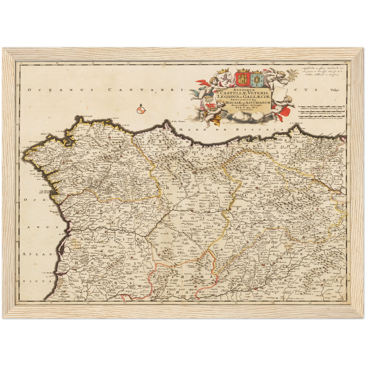 Historische Landkarte Galicien um 1698