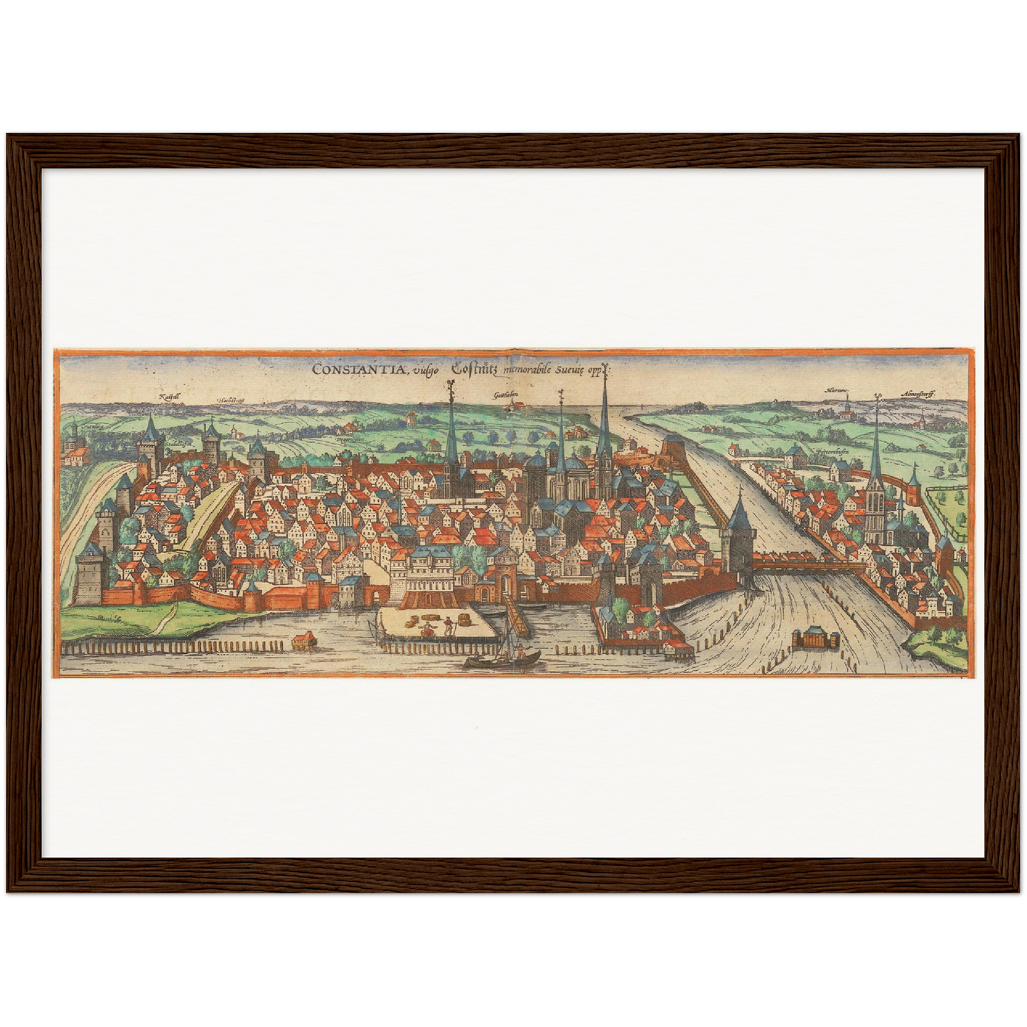 Historische Stadtansicht Konstanz um 1609