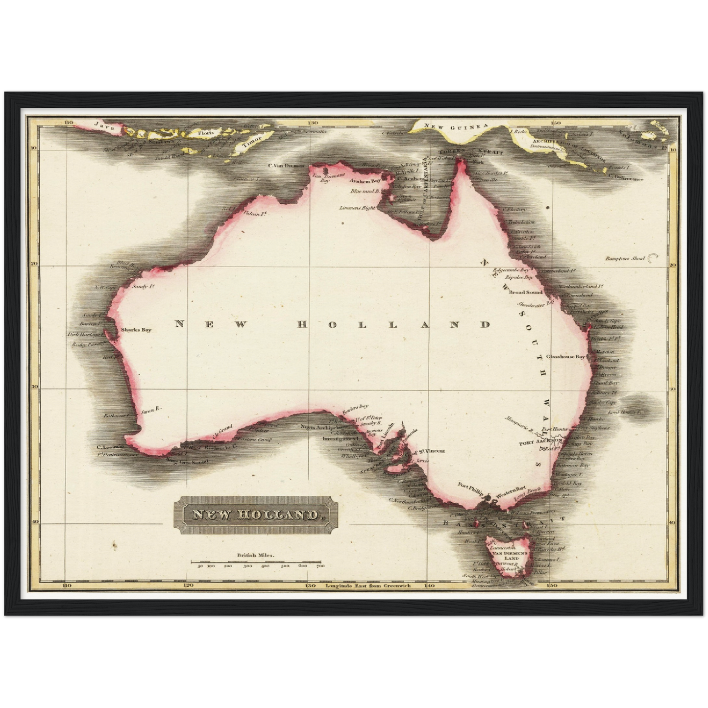 Historische Landkarte Australien um 1817