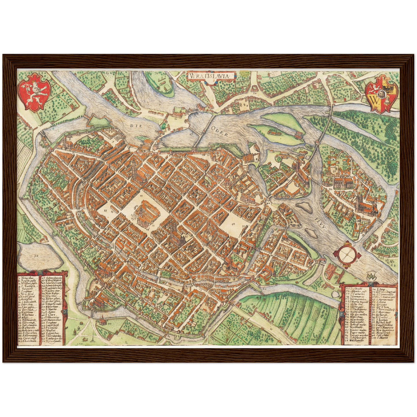 Historischer Stadtplan Breslau um 1592