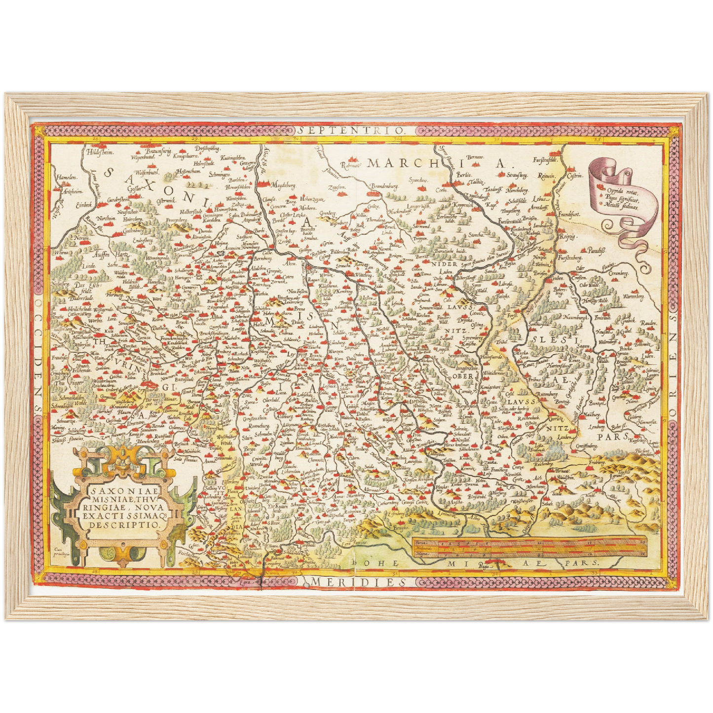 Historische Landkarte Sachsen um 1609