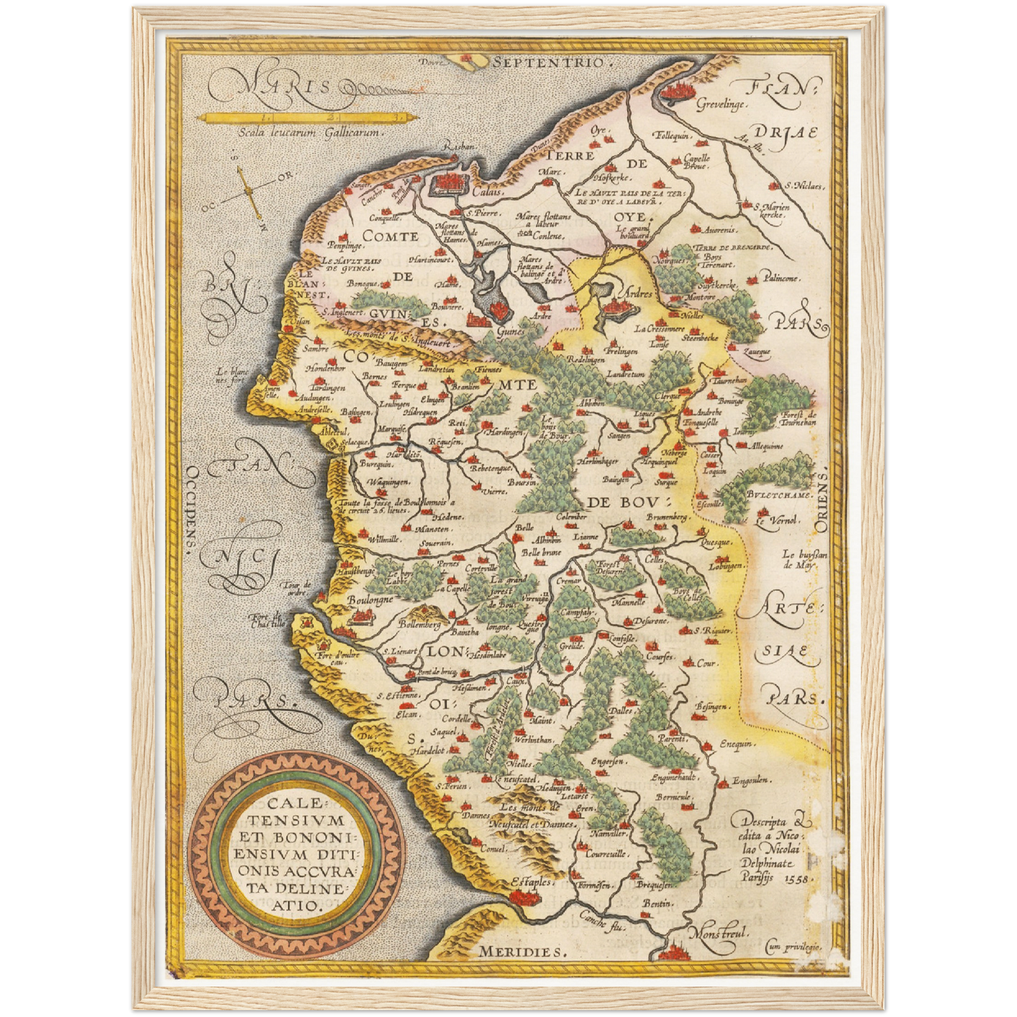 Historische Landkarte Calais um 1609