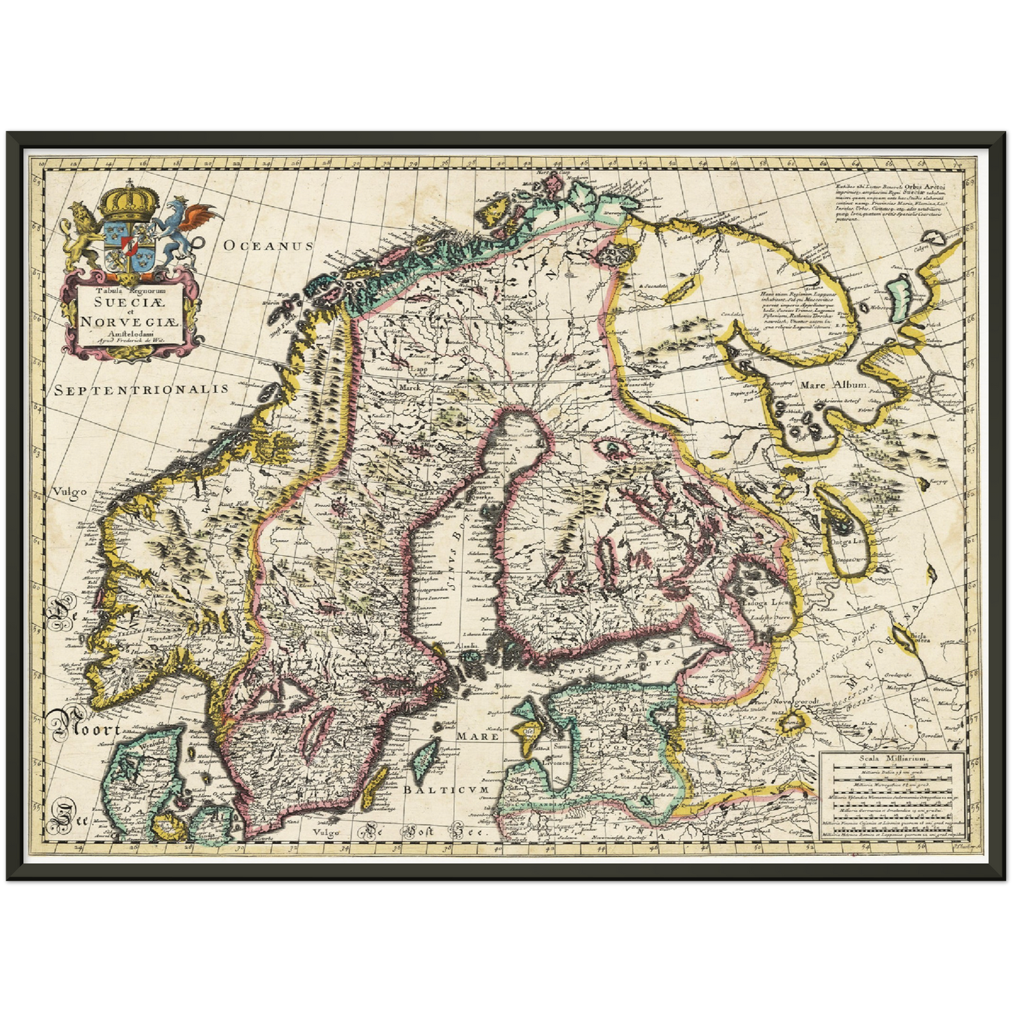 Historische Landkarte Skandinavien um 1680