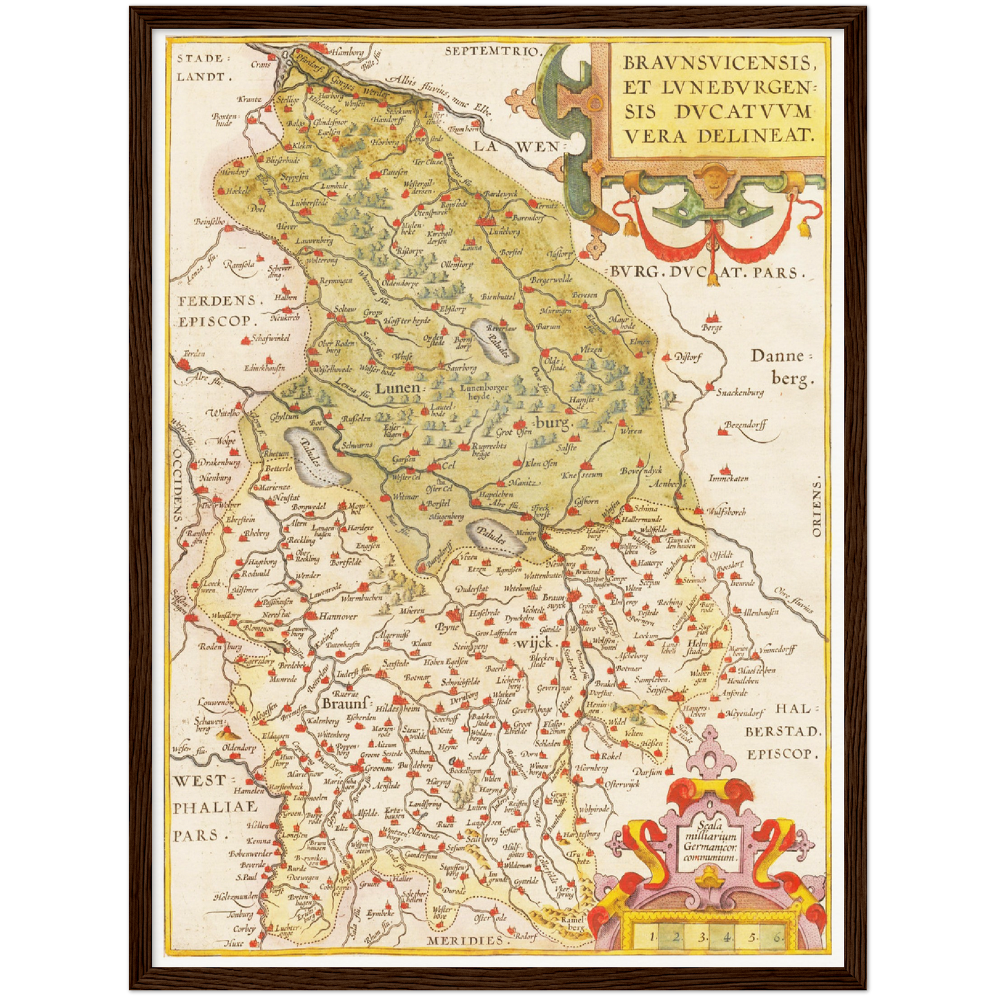 Historische Landkarte Lüneburg um 1609